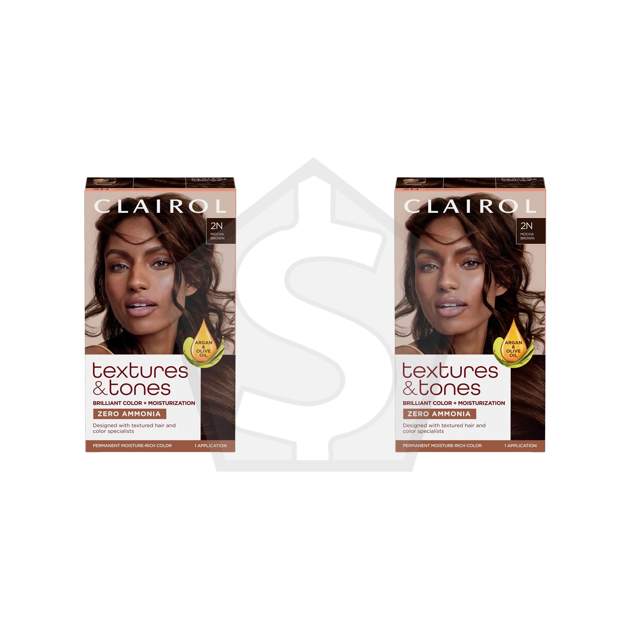 TEXTURES & TONES Permanent Moisture Rich Hair Color Kit - 2N Mocha Brown - Pack of 2