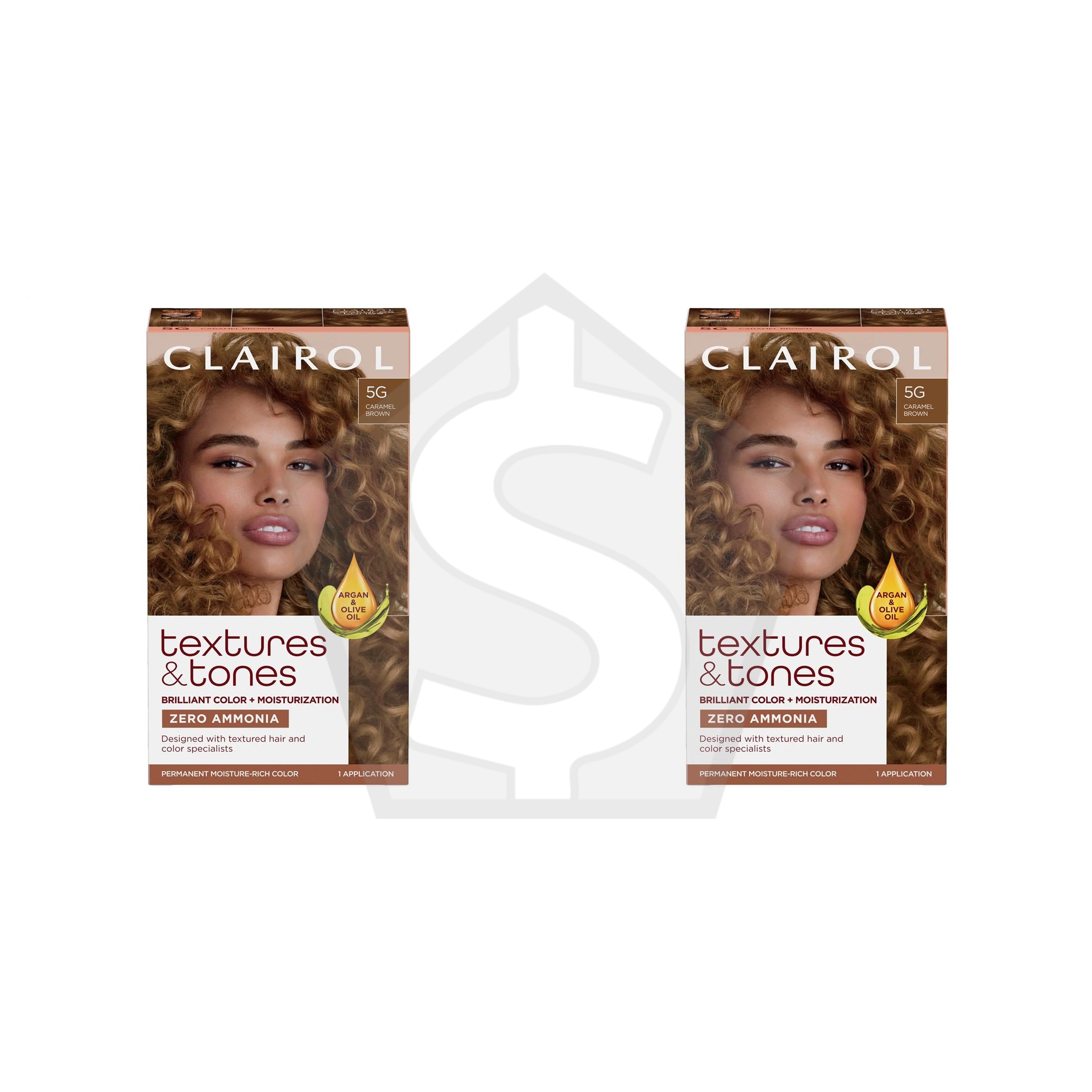 TEXTURES & TONES Permanent Moisture Rich Hair Color Kit - 5G Caramel Brown - Pack of 2