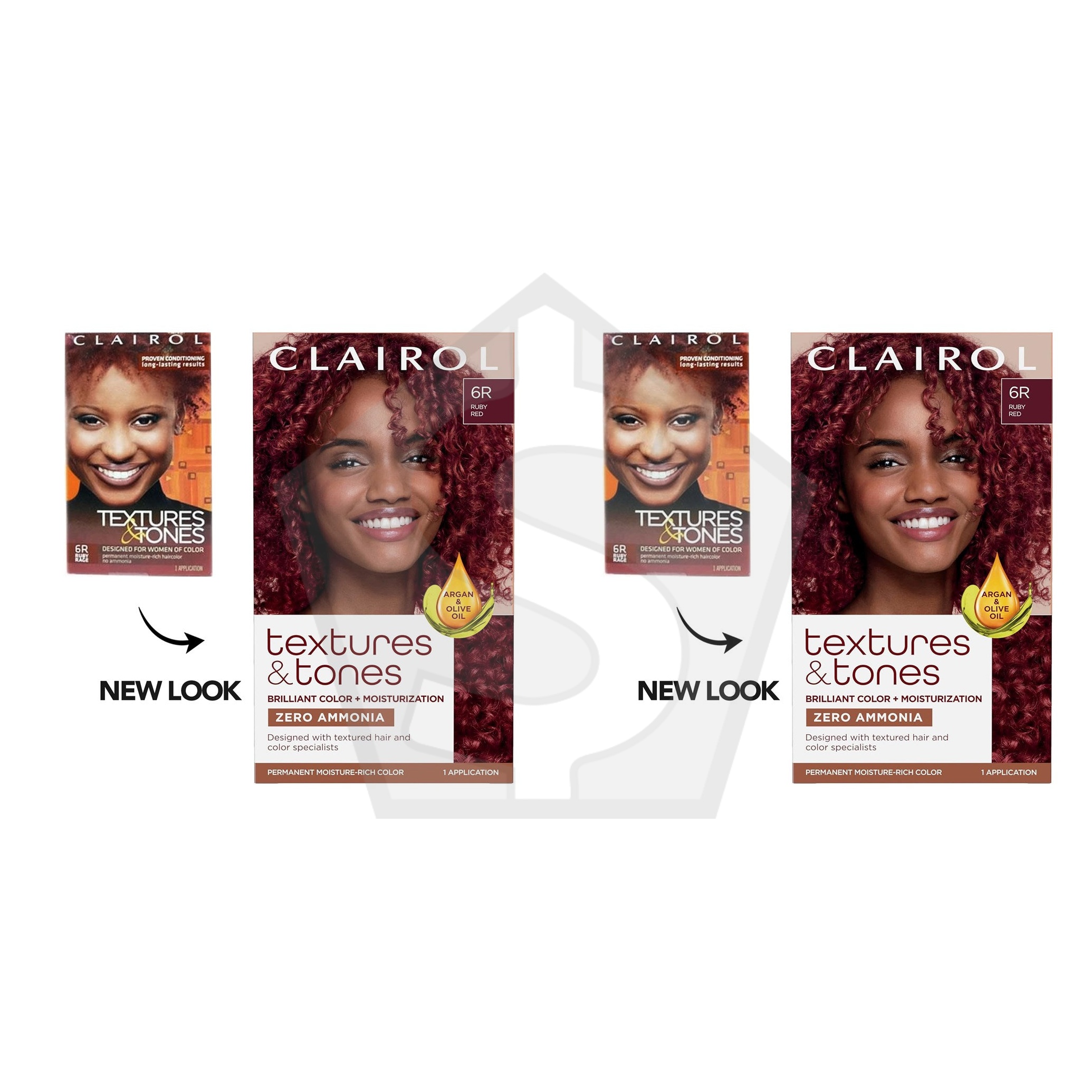TEXTURES & TONES Permanent Moisture Rich Hair Color Kit - 6R Ruby Rage - Pack of 2