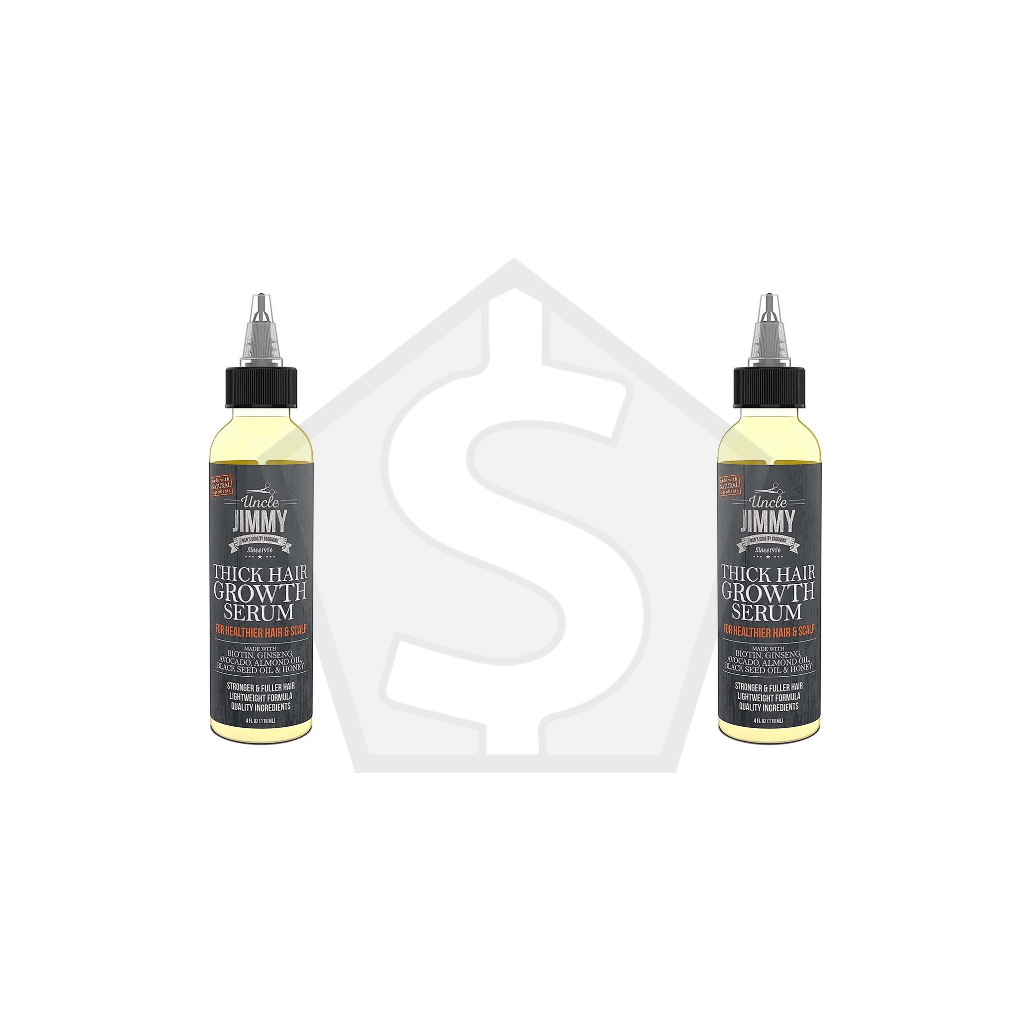 UNCLE JIMMY Thick Hair Growth Serum (4oz) - Pack of 2