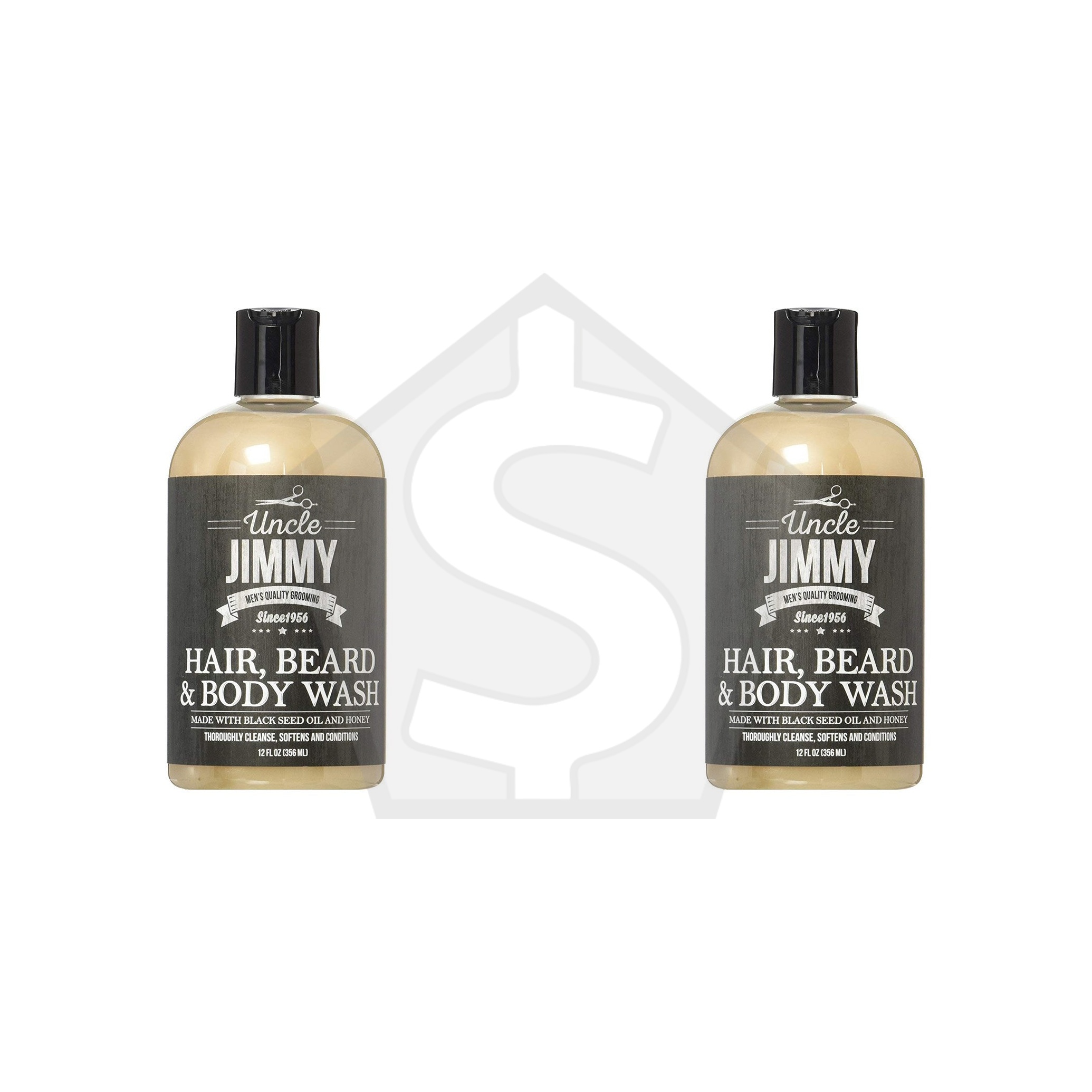 UNCLE JIMMY Hair, Beard & Body Wash (12oz) - Pack of 2
