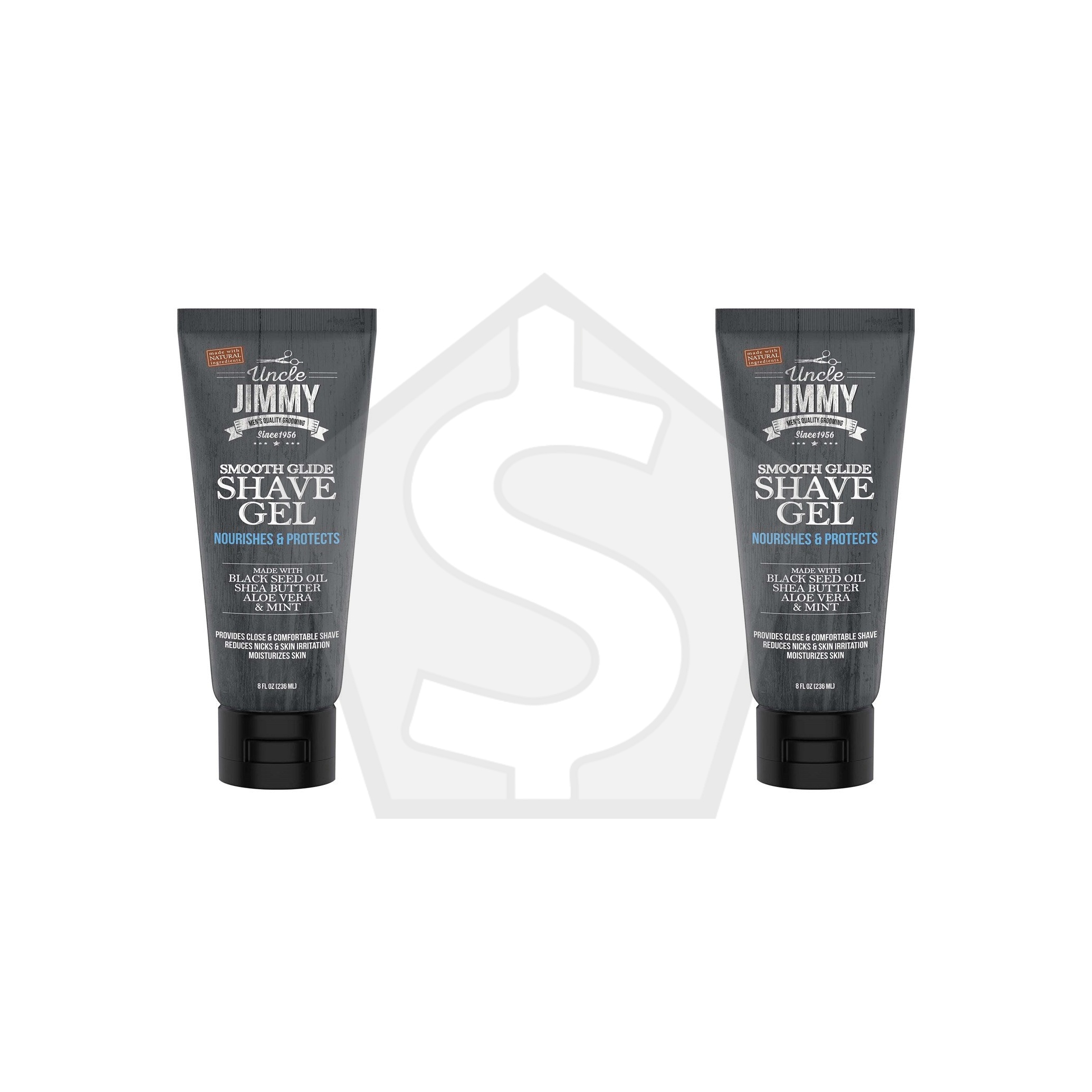 UNCLE JIMMY Smooth Glide Shave Gel (8oz) - Pack of 2