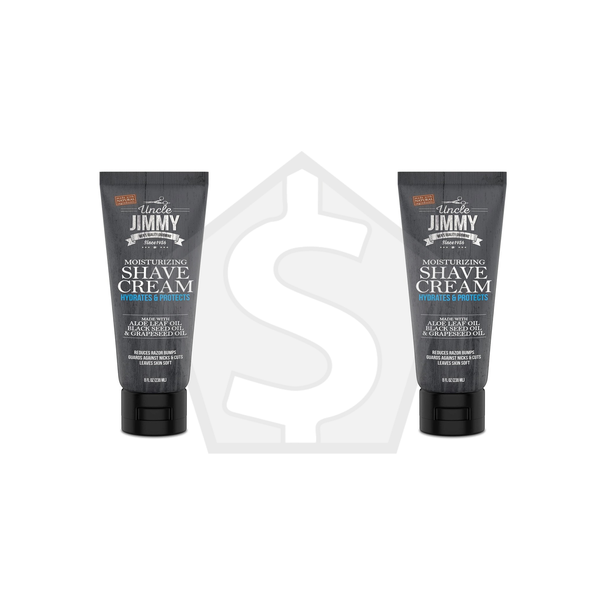 UNCLE JIMMY Moisturizing Shave Cream (8oz) - Pack of 2