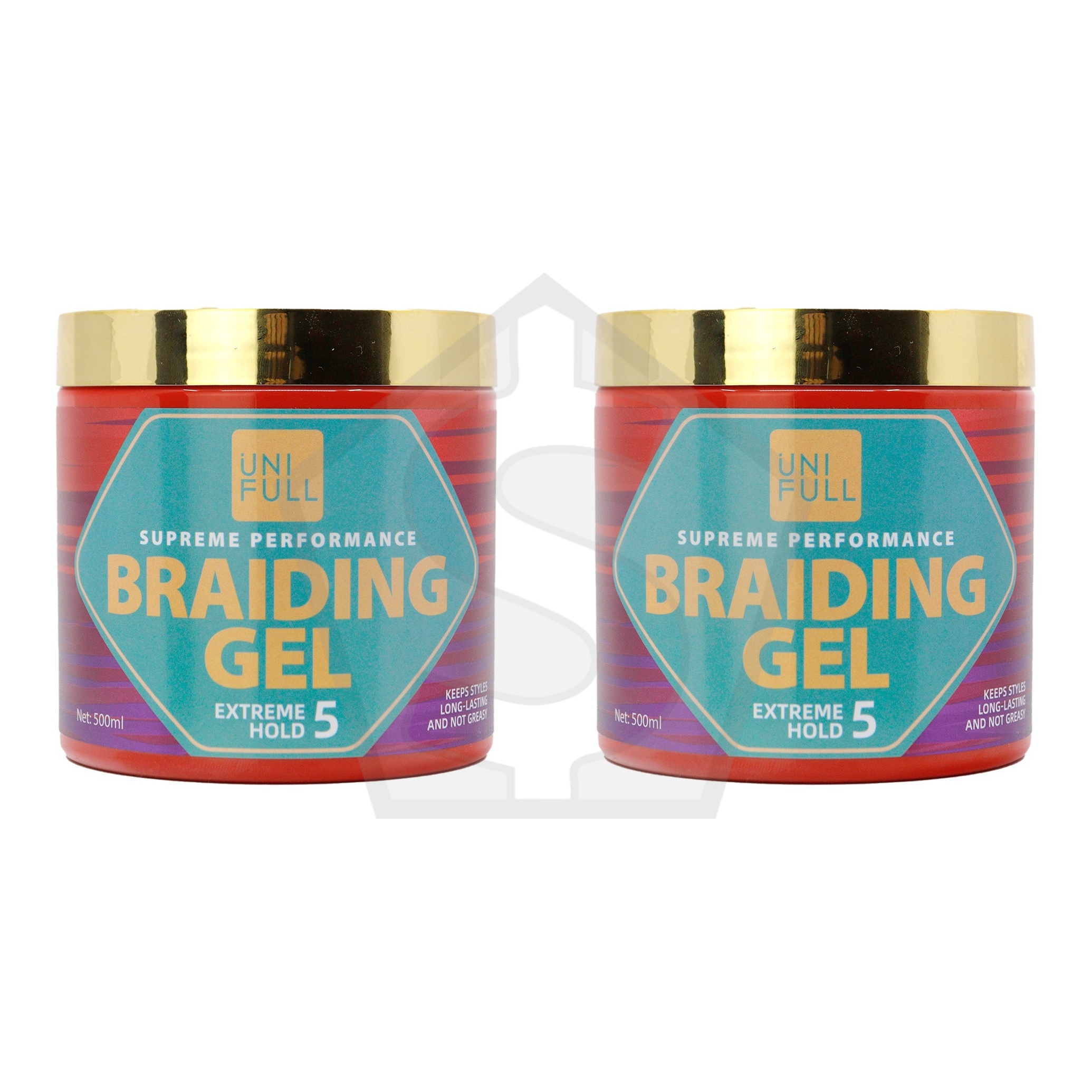 UNI FULL Braiding Gel - Extreme Hold 5 / 500ml - Pack of 2