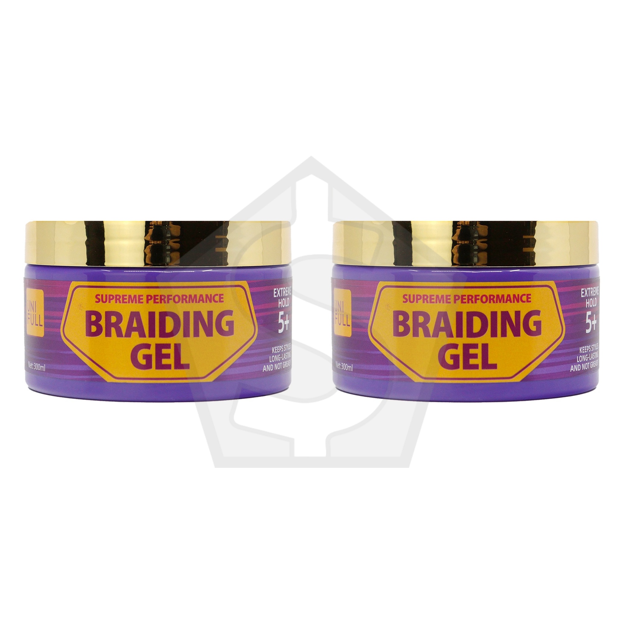 UNI FULL Braiding Gel - Extreme Hold 5 + / 300ml - Pack of 2