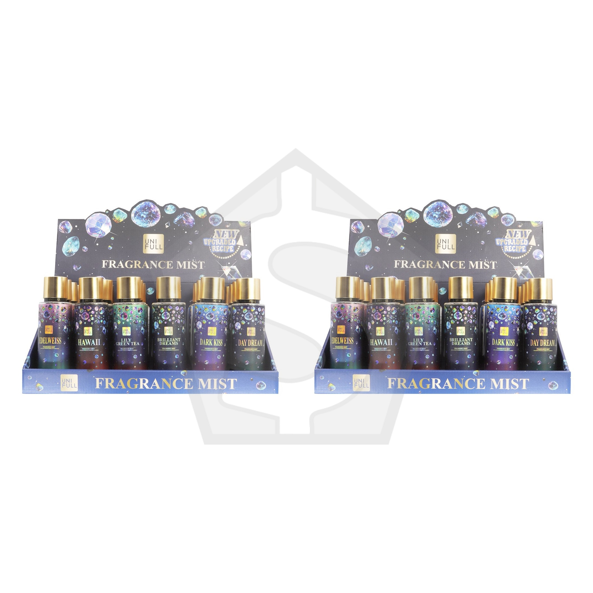 UNI FULL Fragrance Mist Display (250ml, 6 Flavors x 4 Each) - Pack of 2