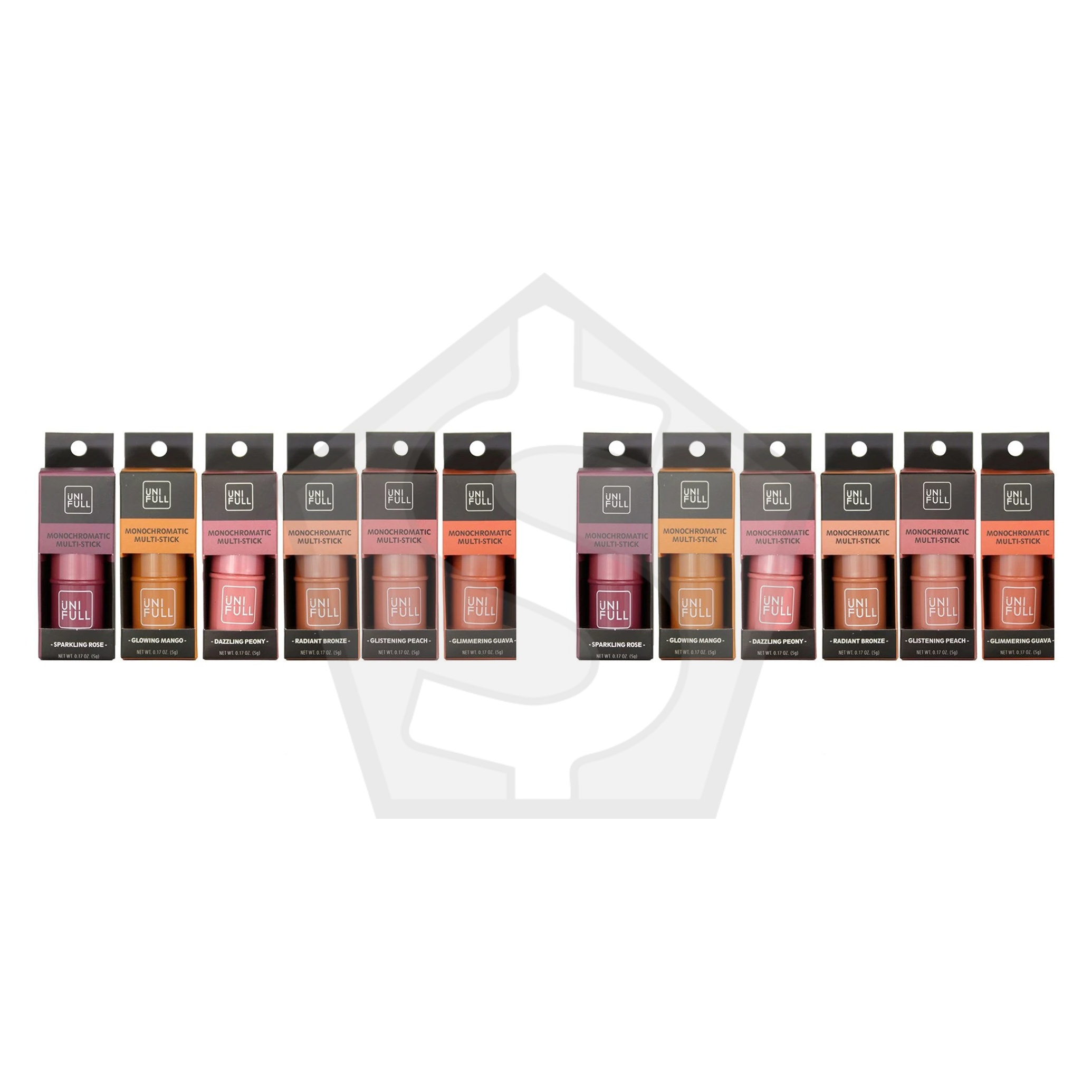 UNI FULL Monochromatic Multi Stick Display (5g, 8 Colors x 6 each) - Pack of 2