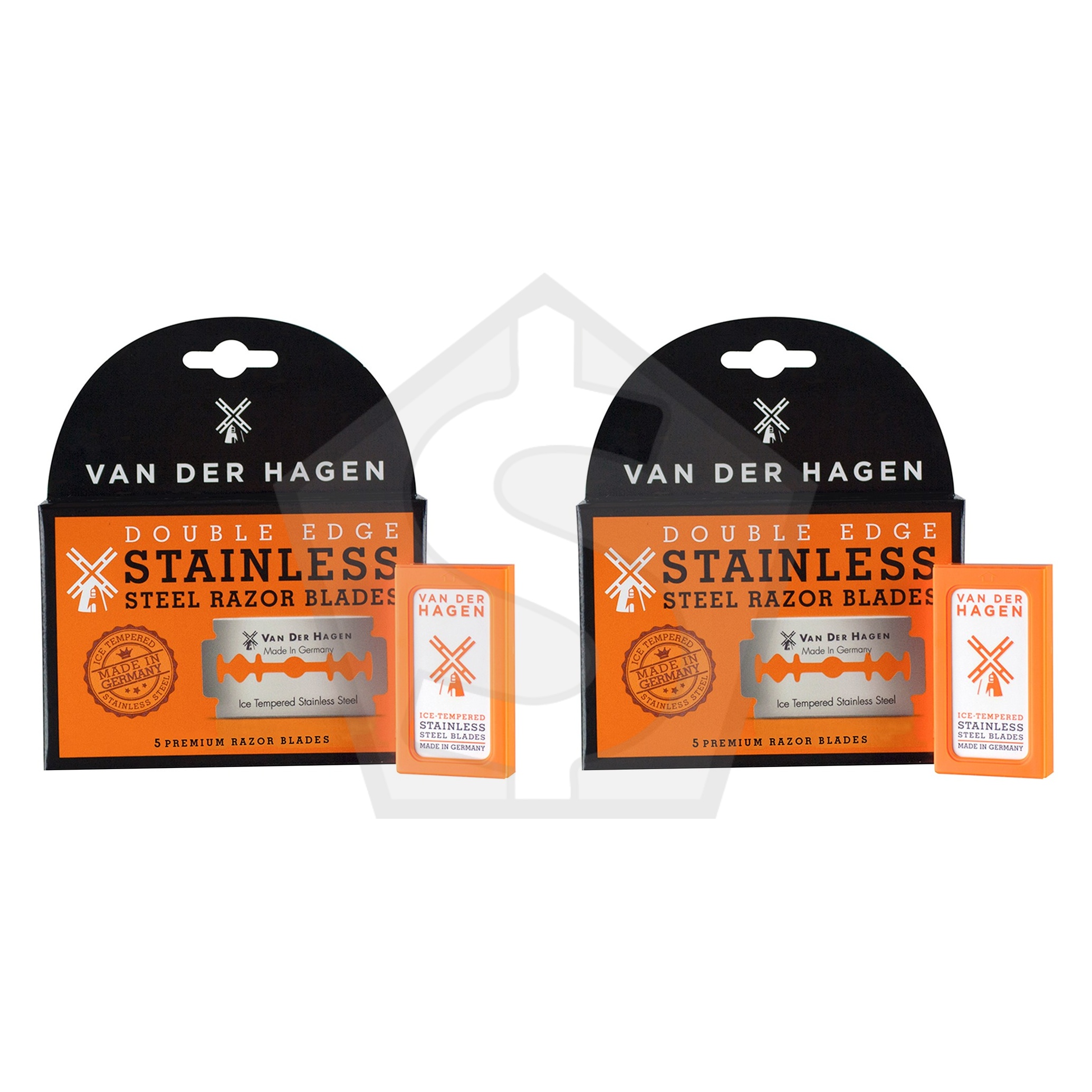 VAN DER HAGEN  Ice Tempered Stainless Steel Razor Blades (5 Blades) - Pack of 2