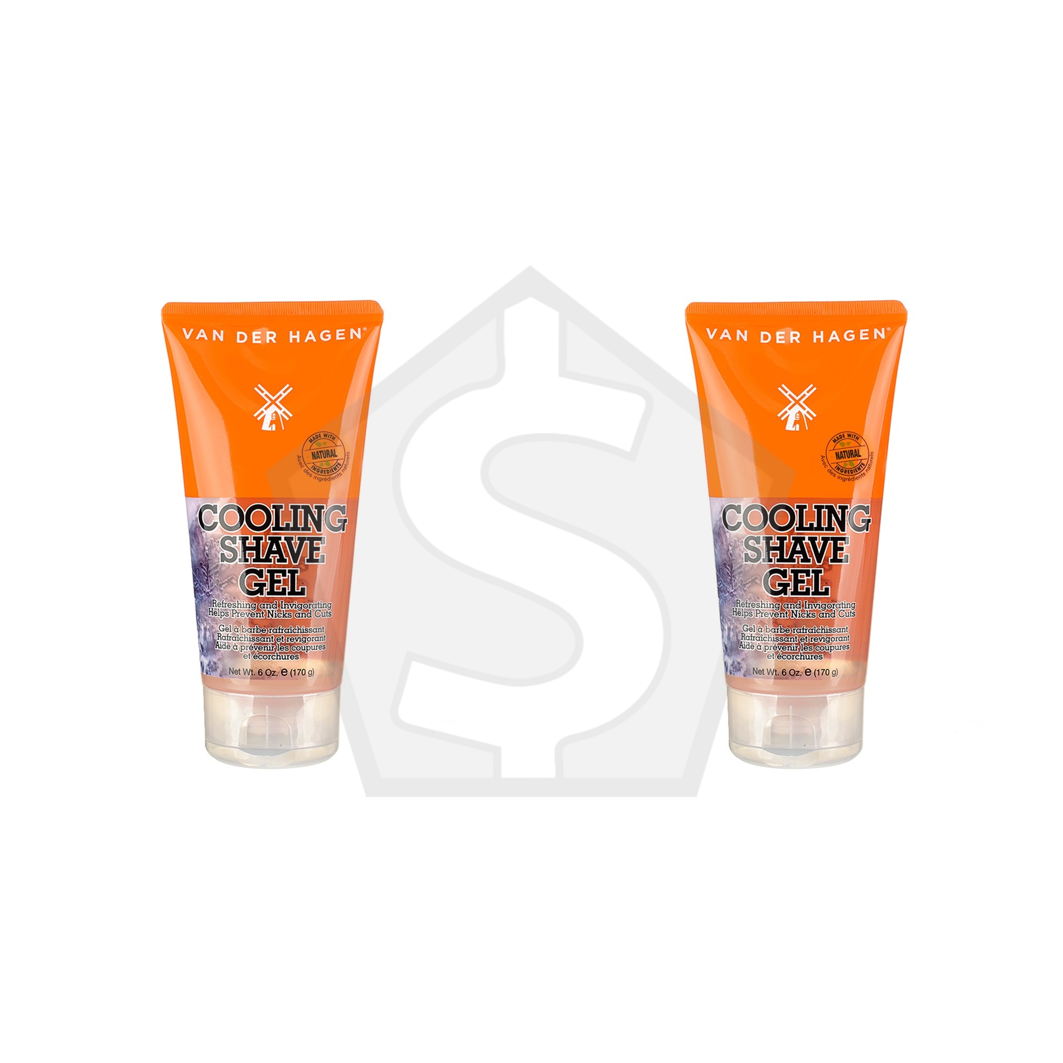 VAN DER HAGEN Cooling Shave Gel (6oz) - Pack of 2