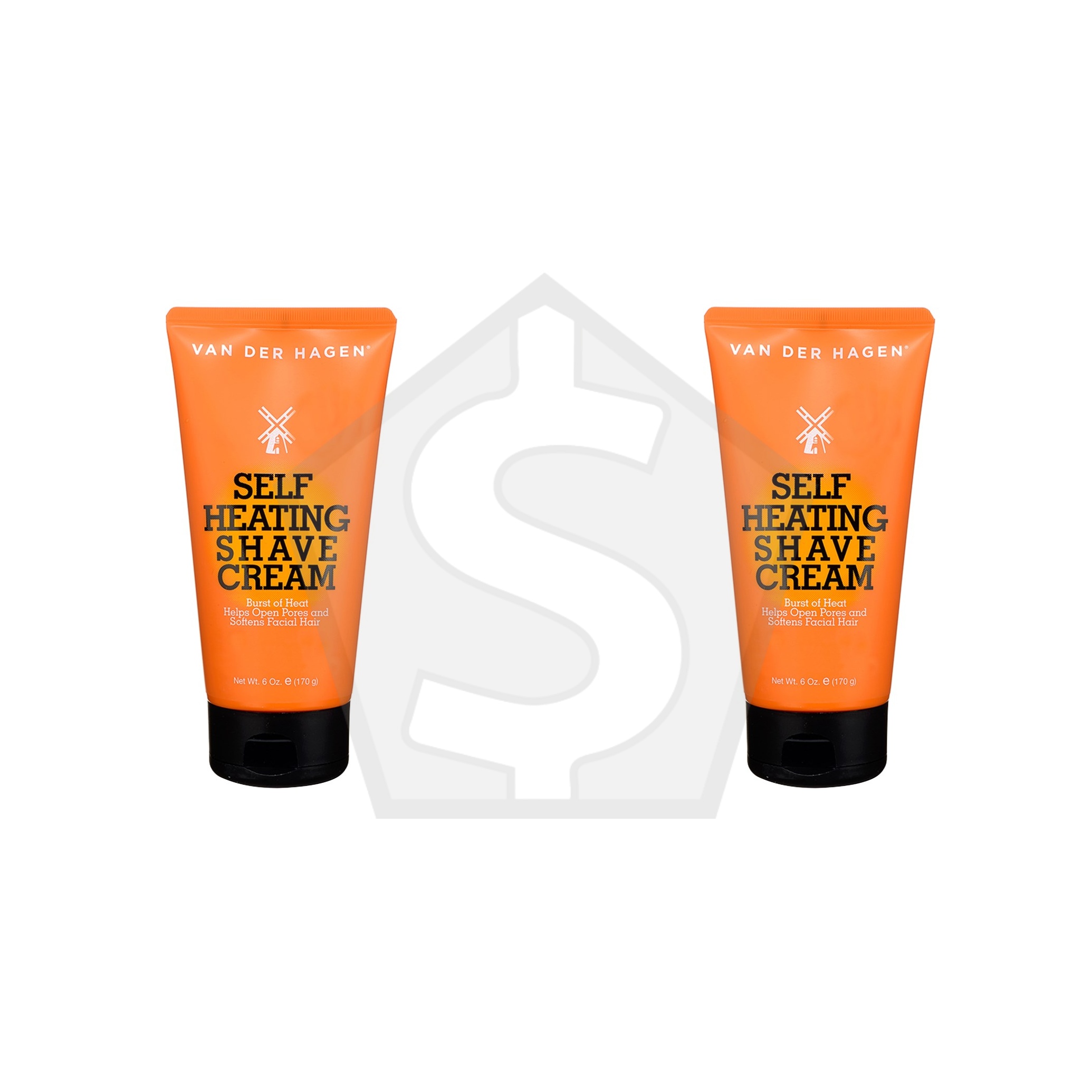 VAN DER HAGEN Self Heating Shave Cream (6oz) - Pack of 2