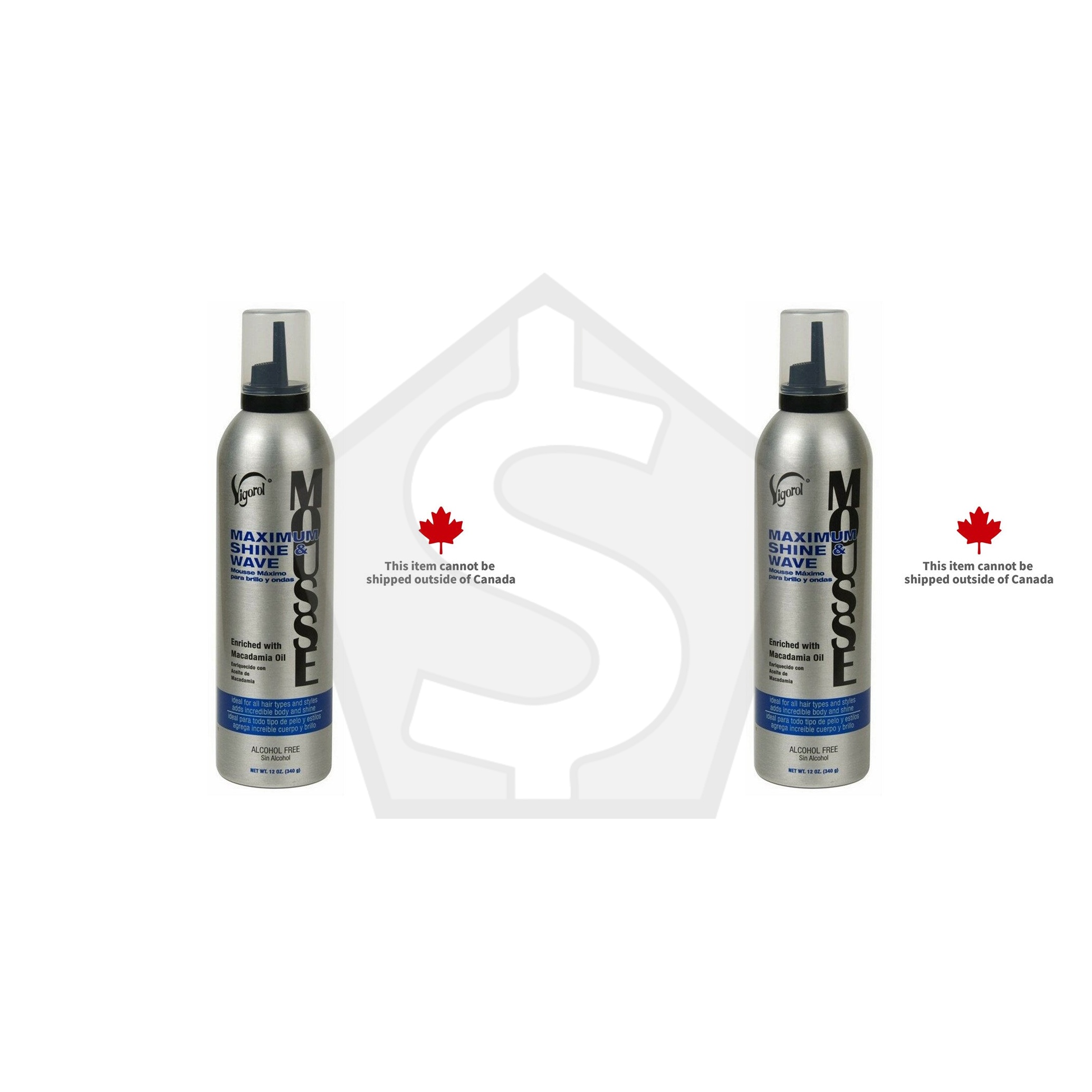 VIGOROL Maximum Shine & Wave Mousse (12oz) - Pack of 2