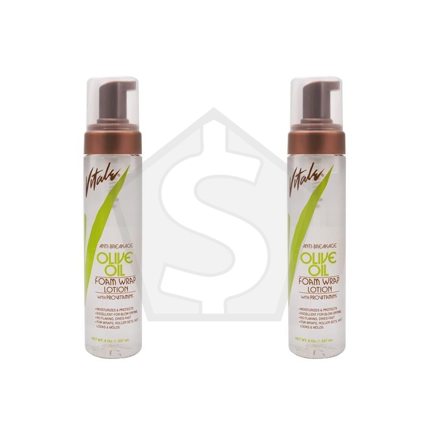 VITALE Olive Oil Anti-Breakage Foam Wrap Lotion (8oz) - Pack of 2