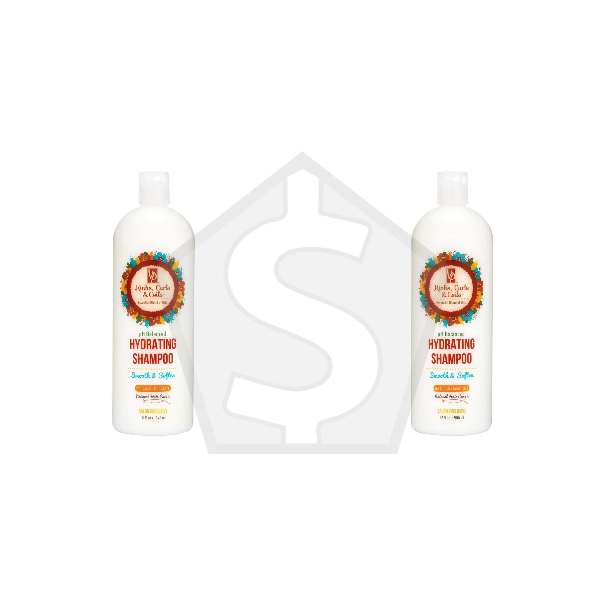 VITALE PRO Kinks, Curls & Coils PH Balanced Hydrating Shampoo (32oz) - Pack of 2