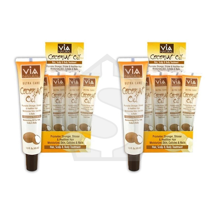 VIA NATURAL Coconut Oil Treatment Tube (1.5oz) - Pack of 2