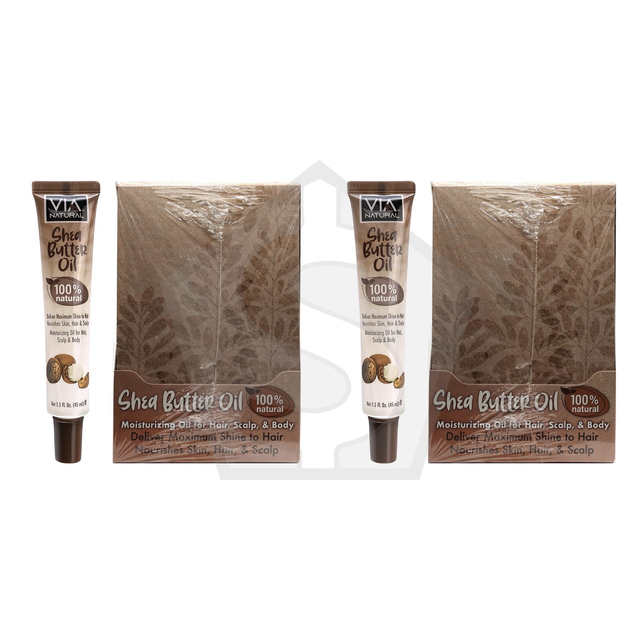 VIA NATURAL Shea Butter Oil treatment Tube (1.5oz) - Pack of 2