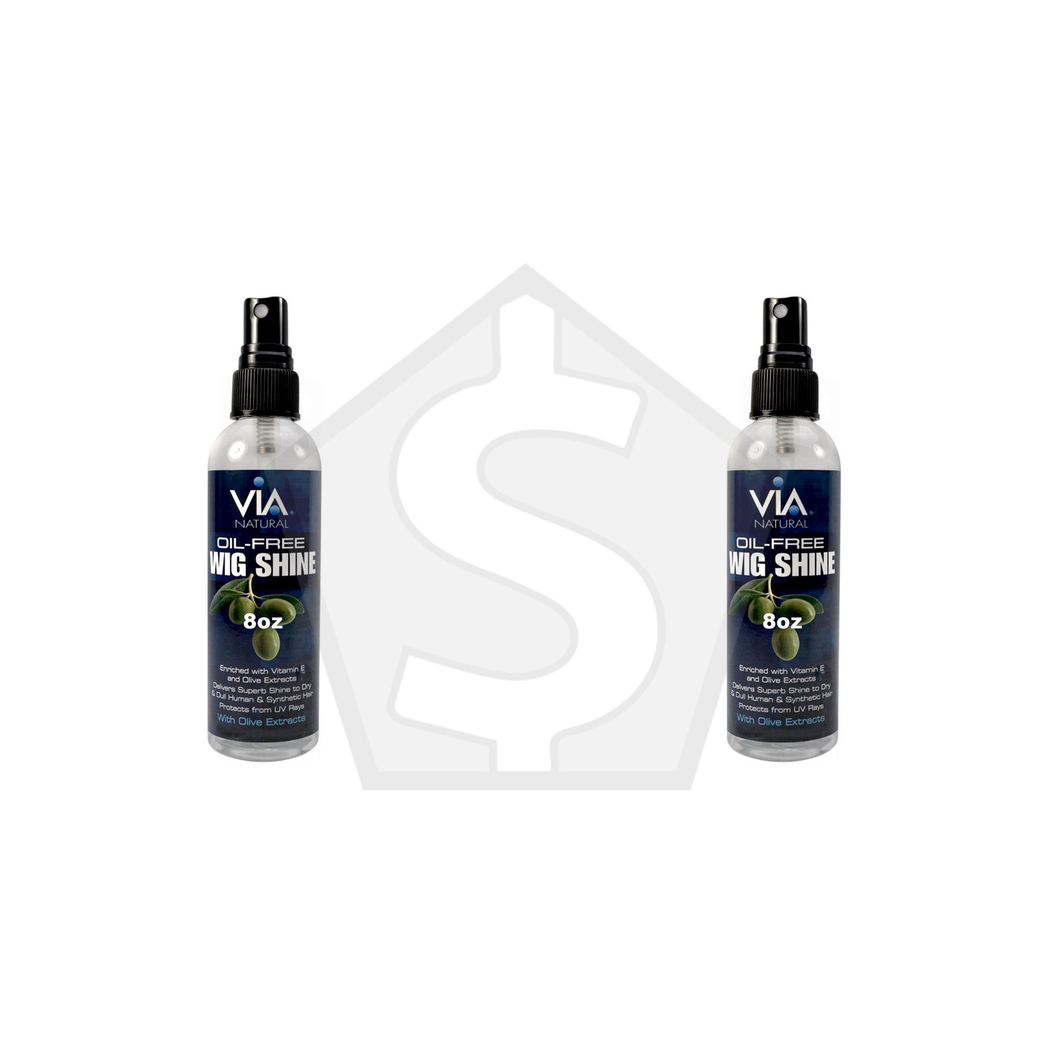 VIA NATURAL Oil-Free Wig Shine - 8oz - Pack of 2