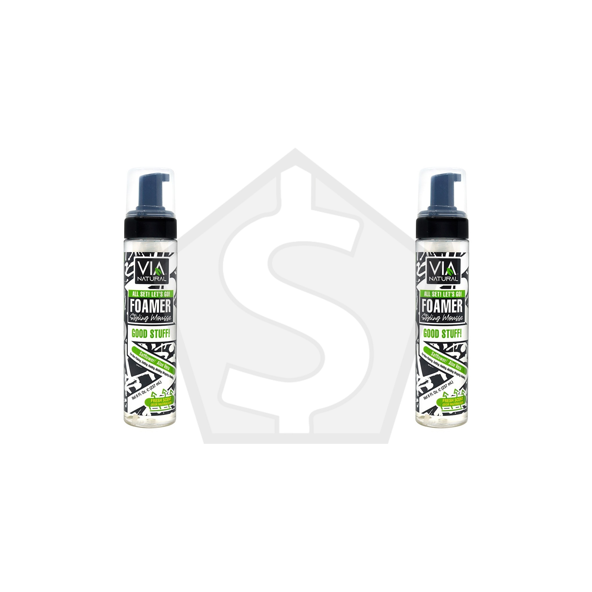 VIA NATURAL Foamer Styling Mousse (8oz) - Pack of 2