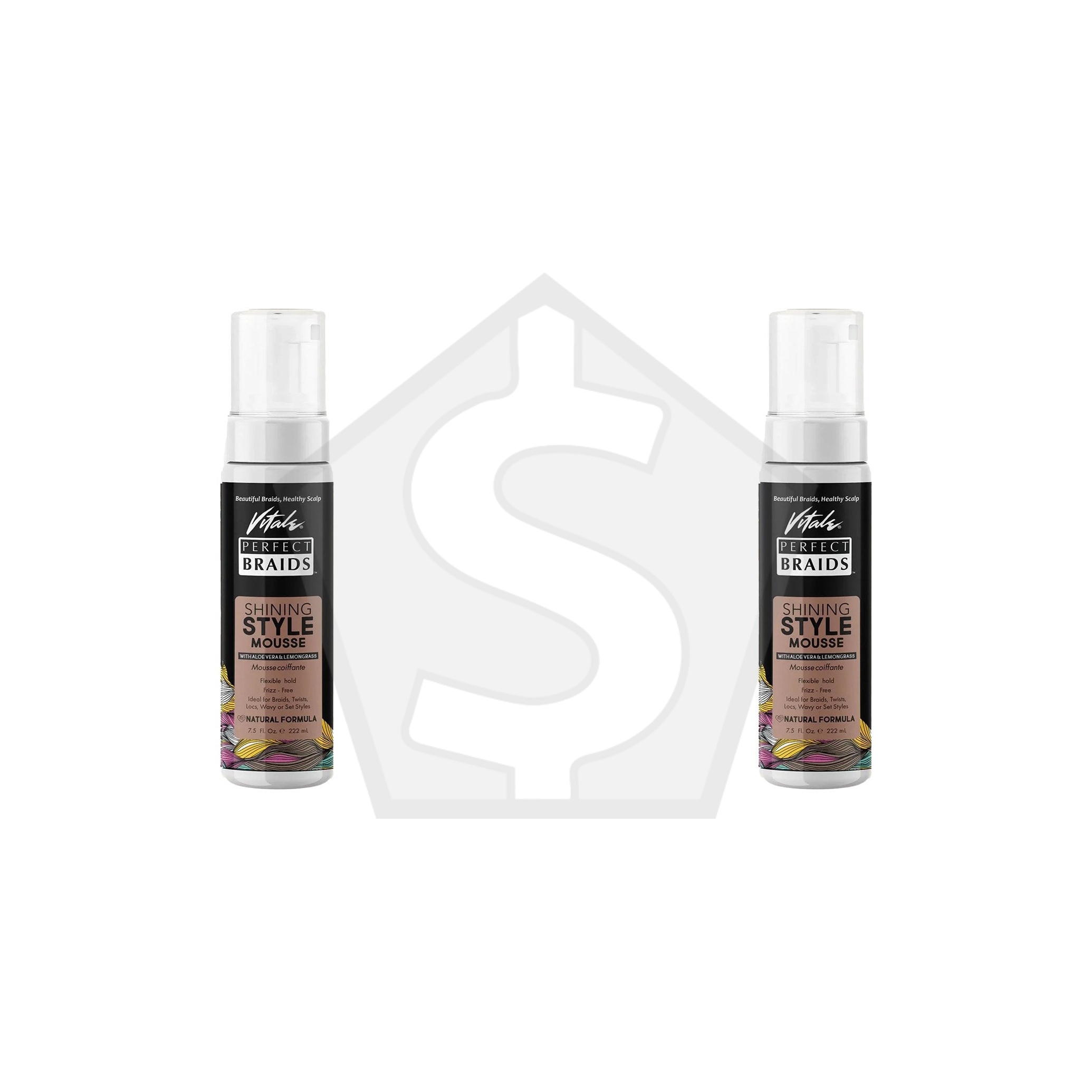 VITALE PERFECT BRAIDS Shining Style Mousse (8oz) - Pack of 2