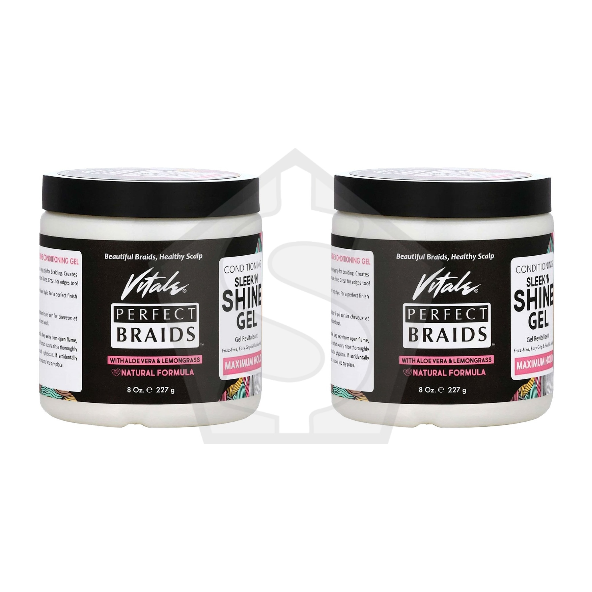 VITALE PERFECT BRAIDS Conditioning Sleek Shine Gel  [Maximum Hold] - Pack of 2