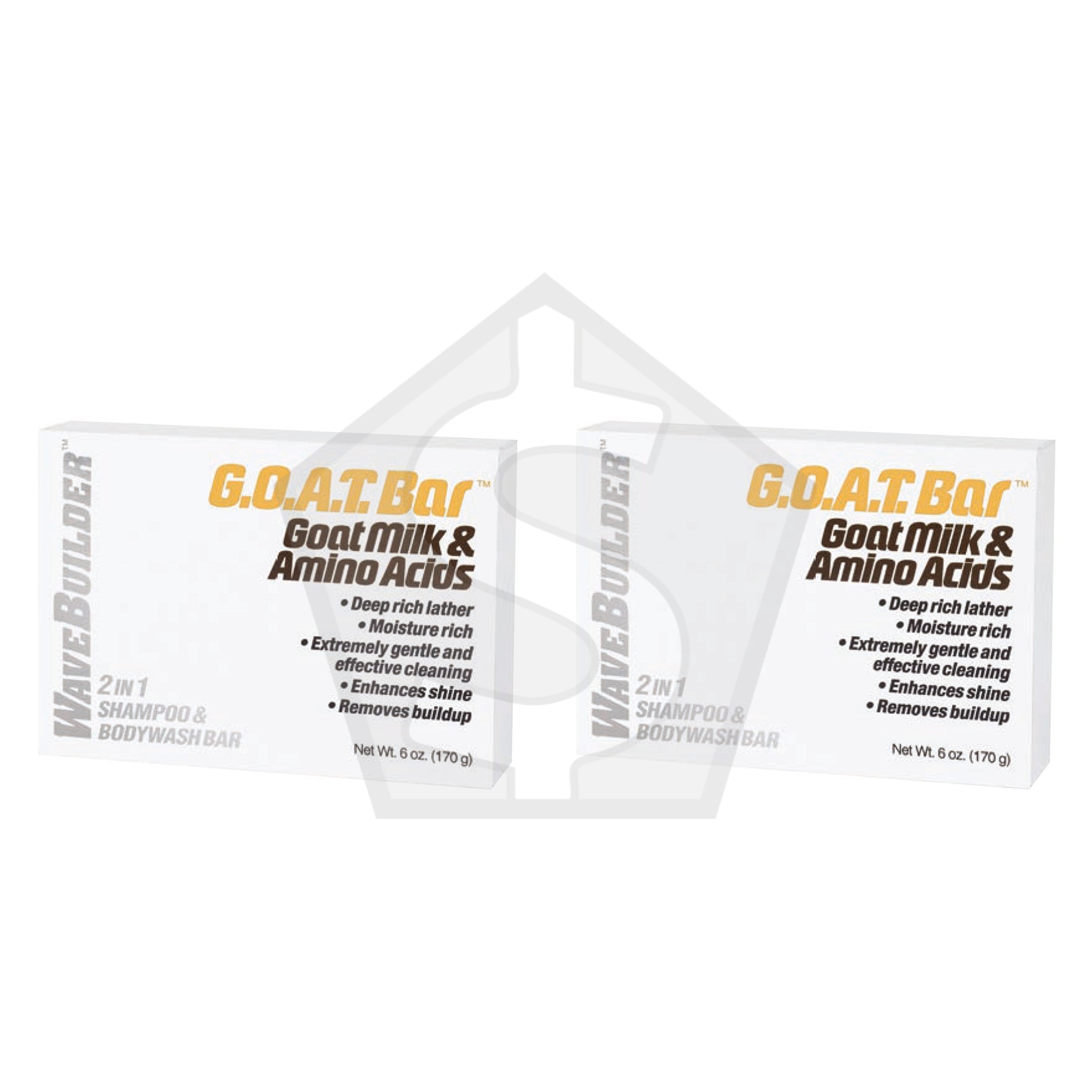 WAVEBUILDER 2 In 1 Shampoo & Bodywash Bar - Goat Milk - Pack of 2