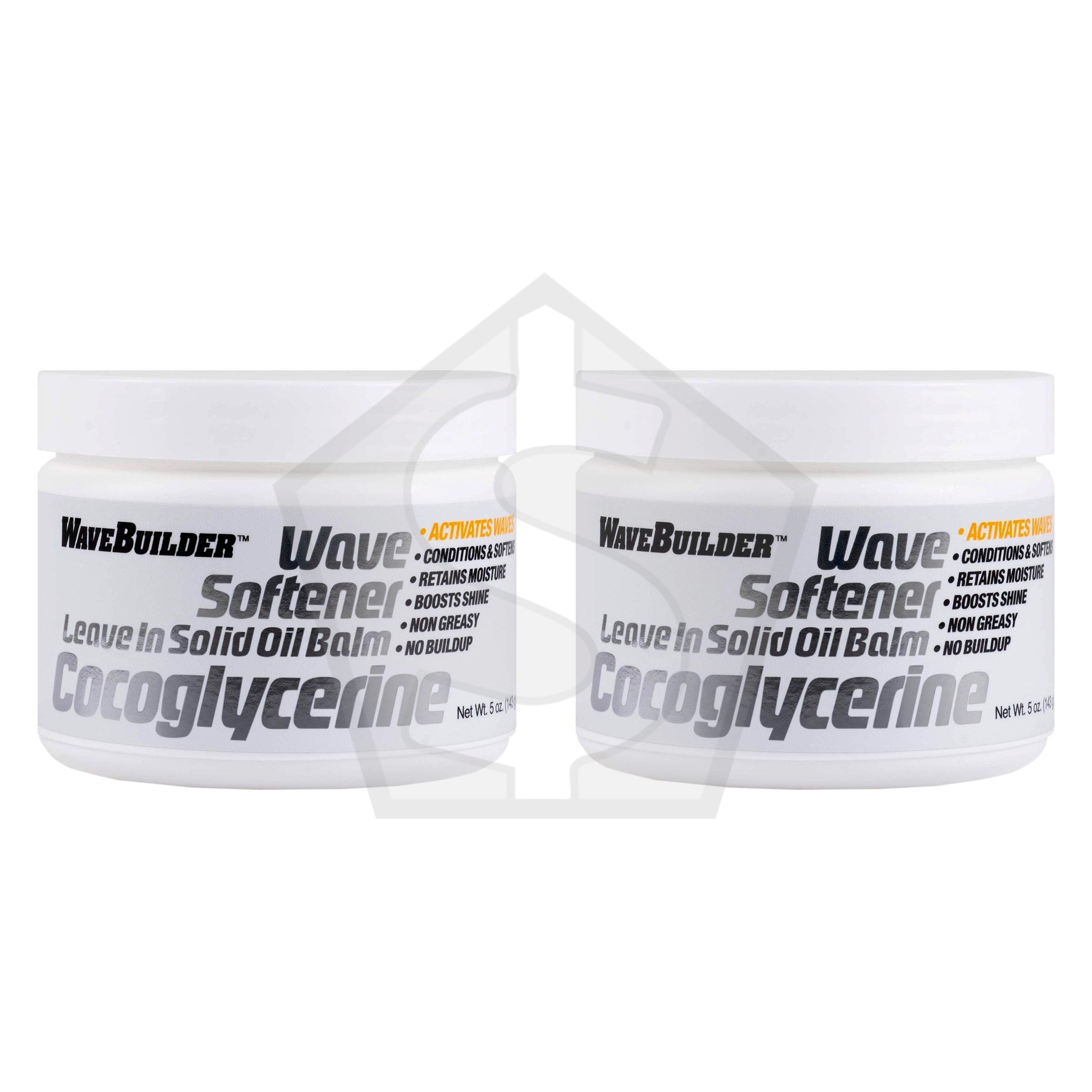 WAVEBUILDER Wave Softener Leave In Solid Oil Balm Cocoglycerine (5oz) - Pack of 2