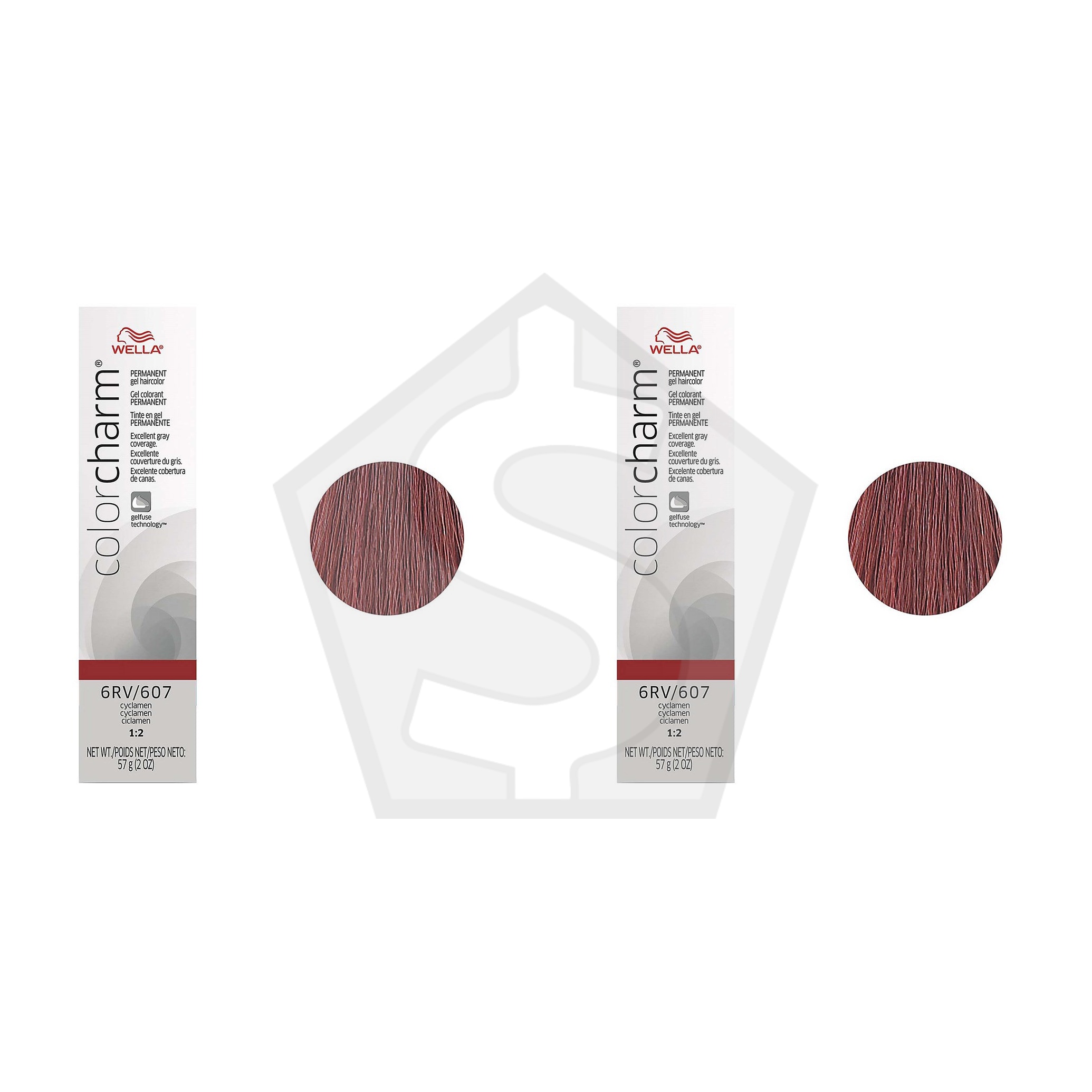 WELLA Color Charm Permanent Hair Color Gel Tube - 6RV/607 Cyclamen - Pack of 2