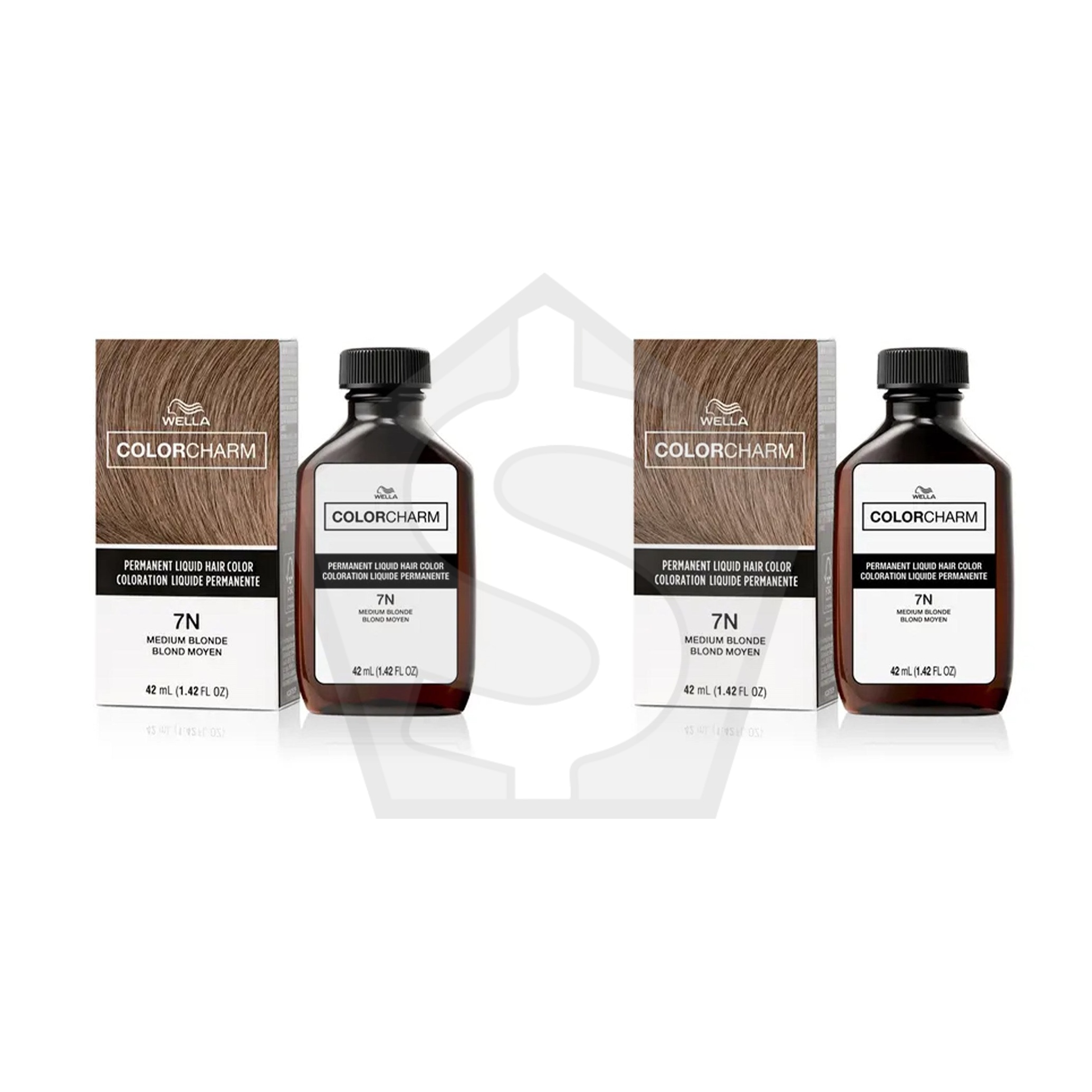 Bundle of 2 - WELLA Color Charm Permanent Liquid Hair color (1.42oz) - 7N/711 Medium Blonde