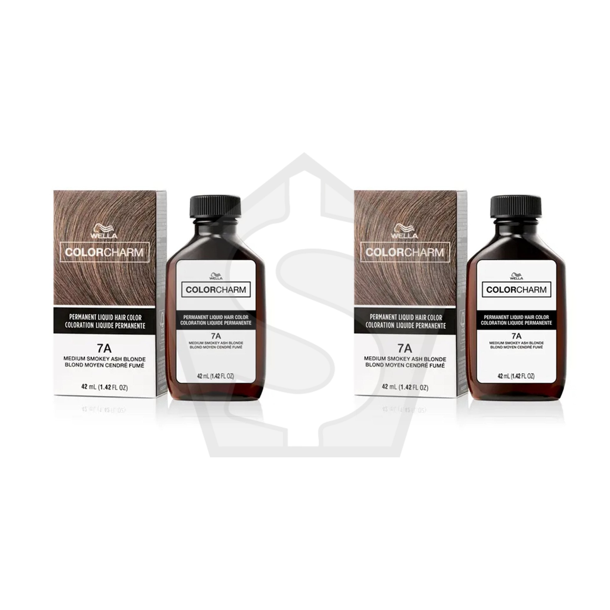 WELLA Color Charm Permanent Liquid Hair color (1.42oz) - 7A/672 Medium Smokey Ash Blonde - Pack of 2