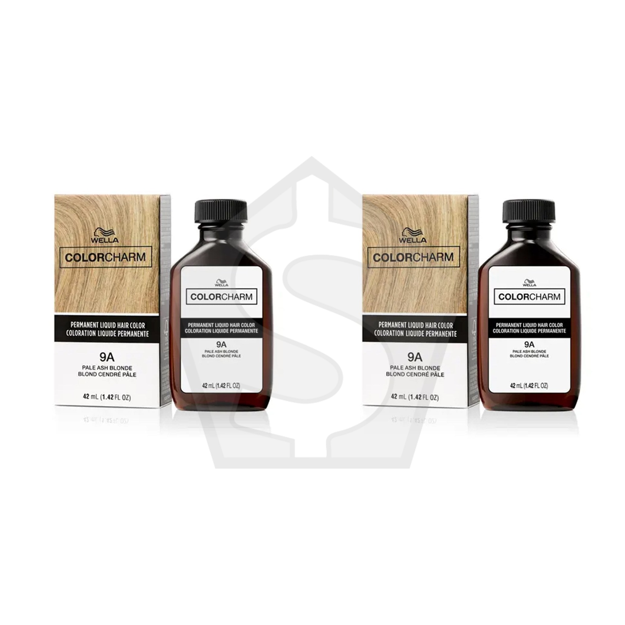 Bundle of 2 - WELLA Color Charm Permanent Liquid Hair color (1.42oz) - 9A/940 Pale Ash Blonde