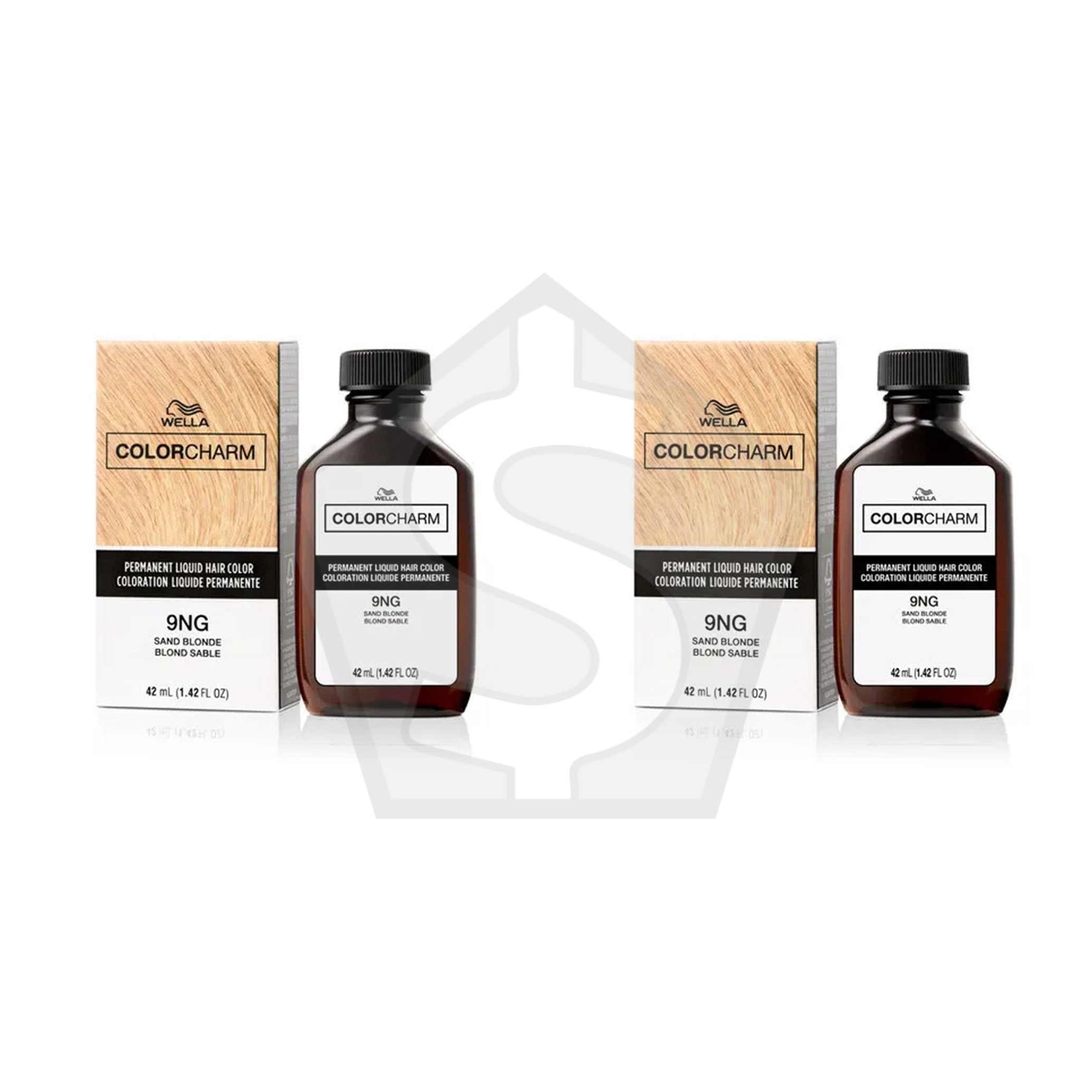 Bundle of 2 - WELLA Color Charm Permanent Liquid Hair color (1.42oz) - 9NG Sand Blonde