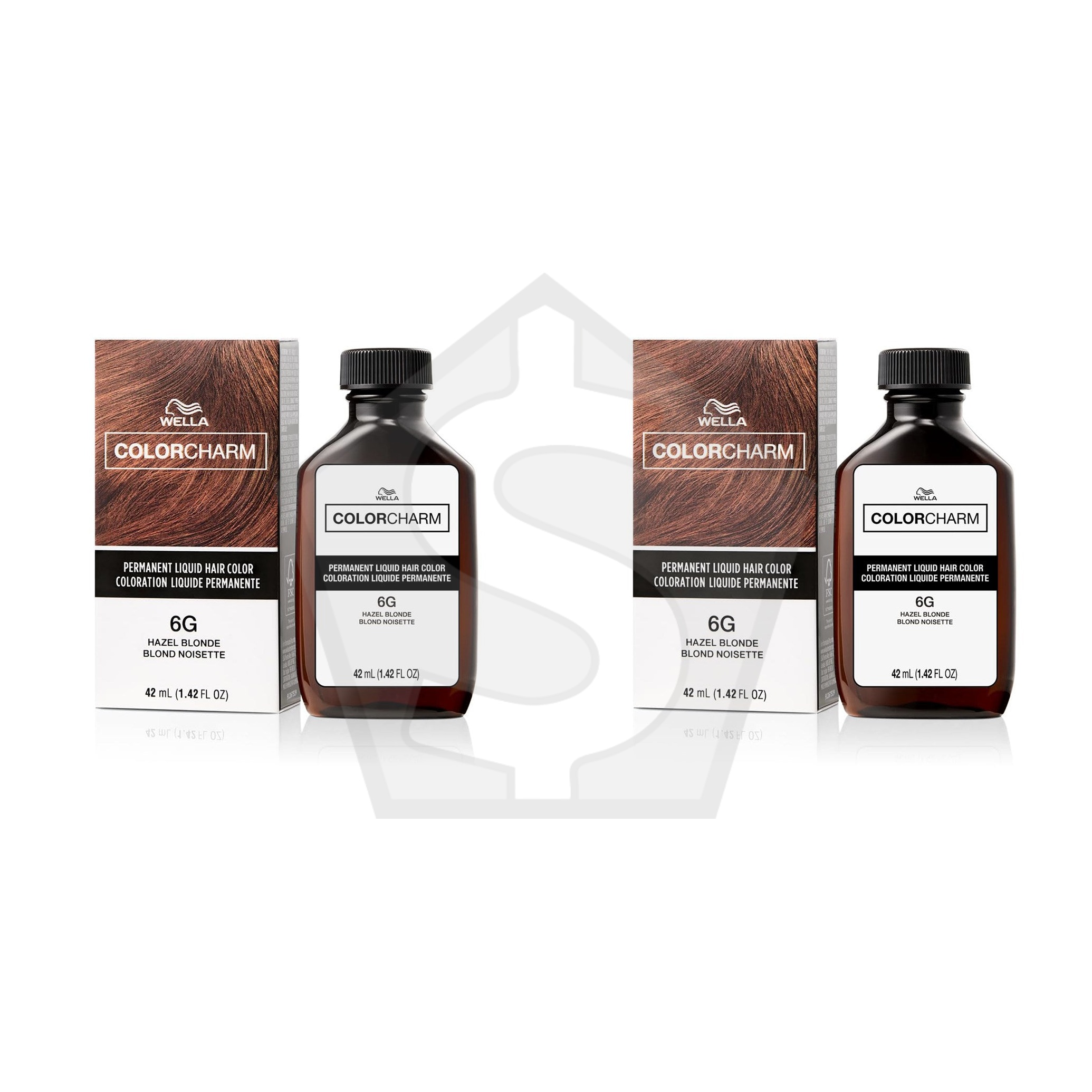 WELLA Color Charm Permanent Liquid Hair color (1.42oz) - 6G/555 Hazel Blonde - Pack of 2