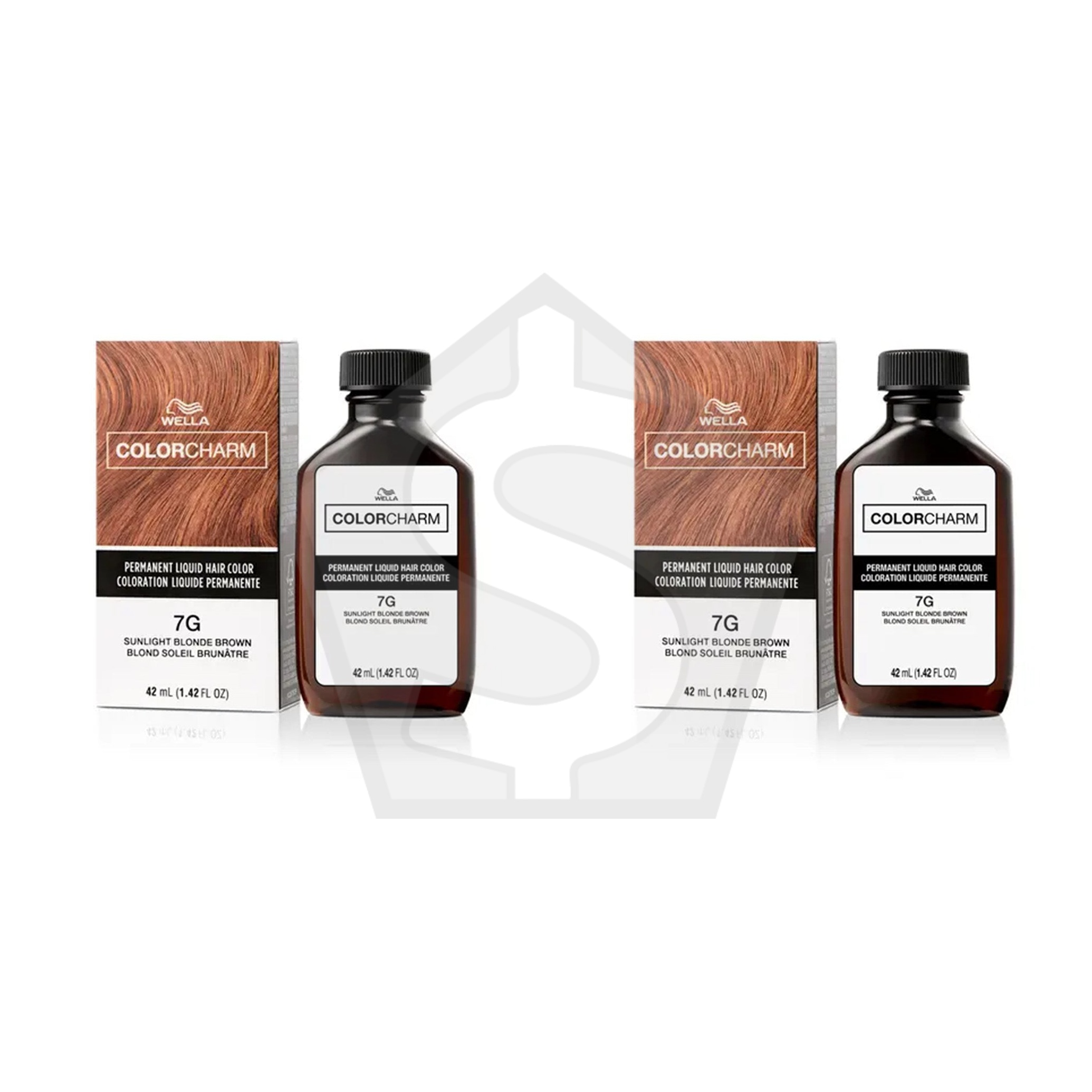 WELLA Color Charm Permanent Liquid Hair color (1.42oz) - 7G/725 Sunlight Blonde Brown - Pack of 2