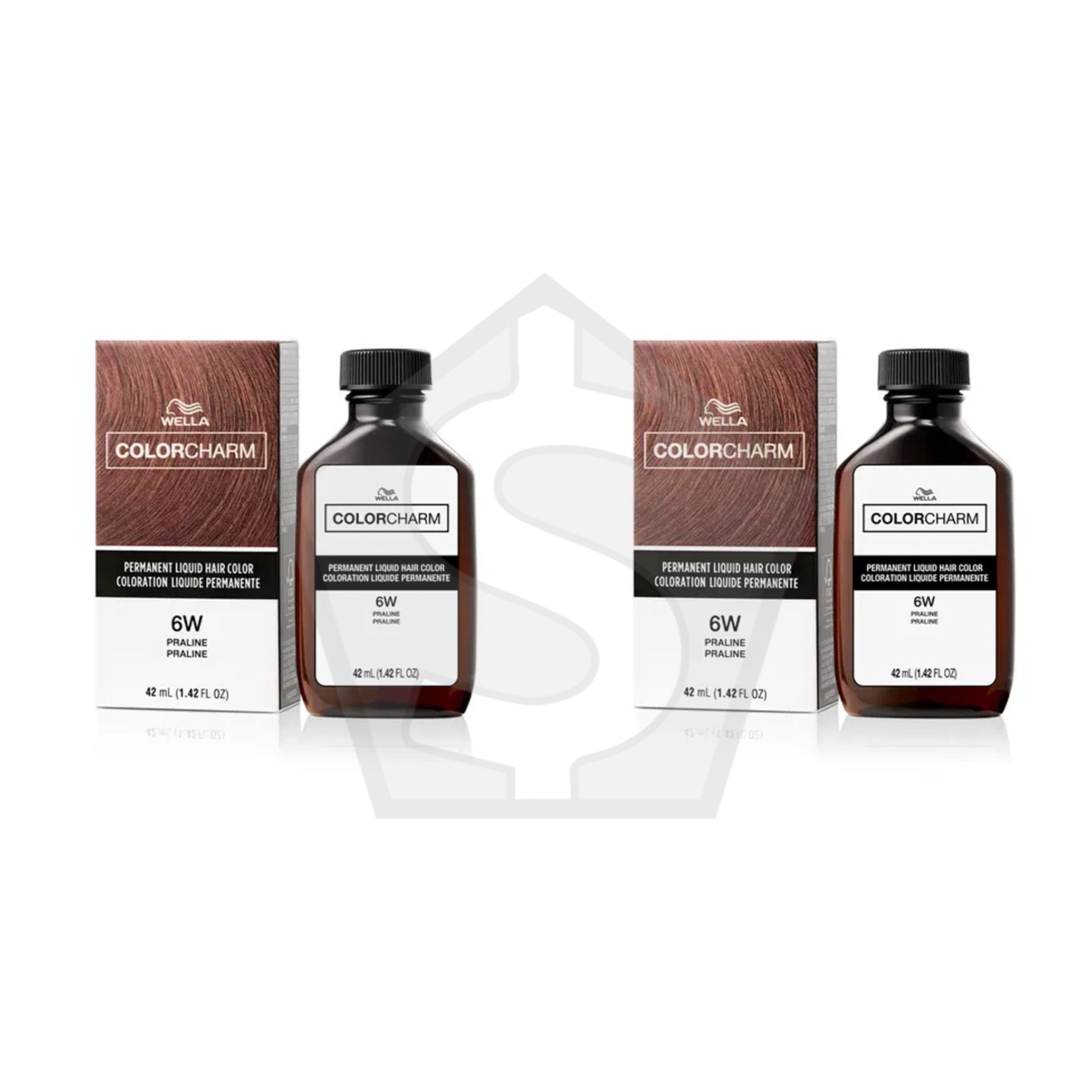 Bundle of 2 - WELLA Color Charm Permanent Liquid Hair color (1.42oz) - 6W Praline