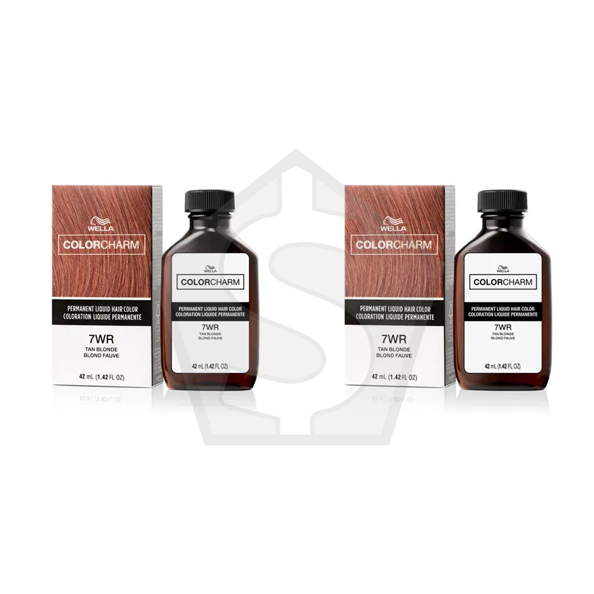 Bundle of 2 - WELLA Color Charm Permanent Liquid Hair color (1.42oz) - 7WR/643 Tan Blonde