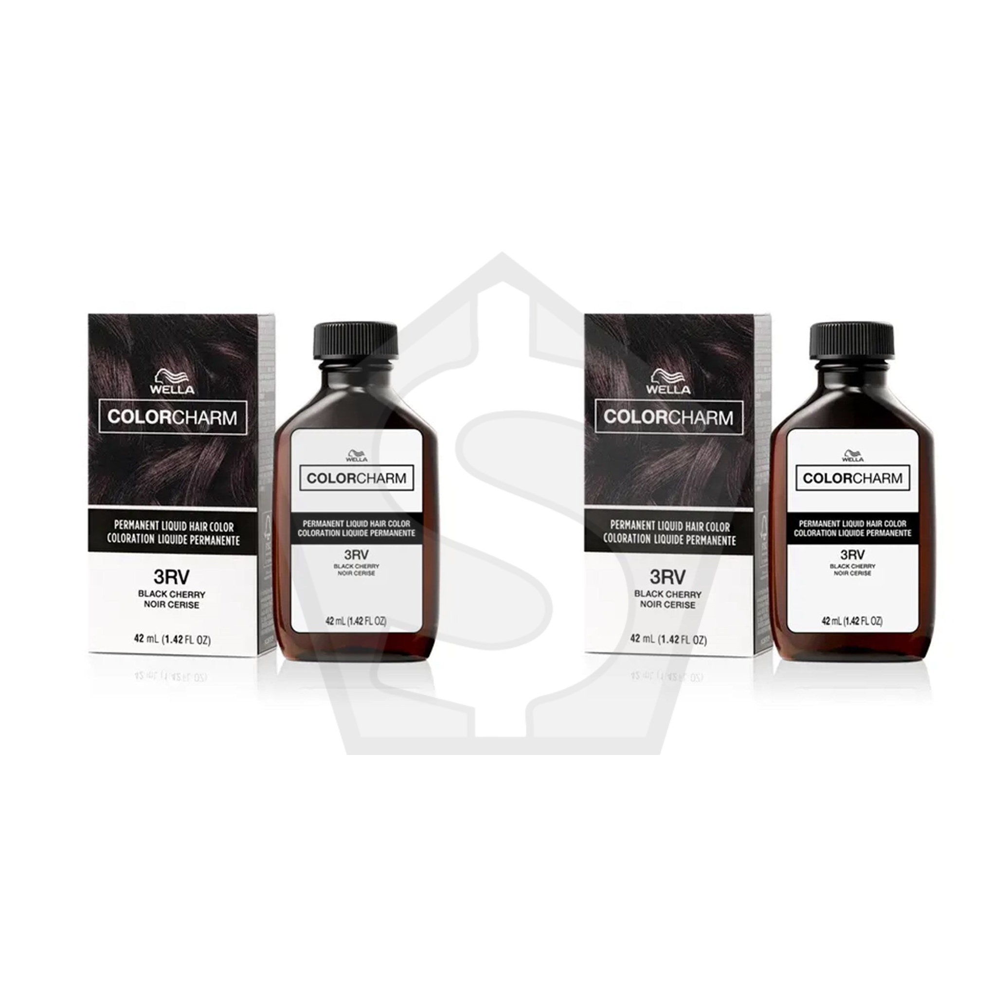WELLA Color Charm Permanent Liquid Hair color (1.42oz) - 3RV/367 Black Cherry - Pack of 2