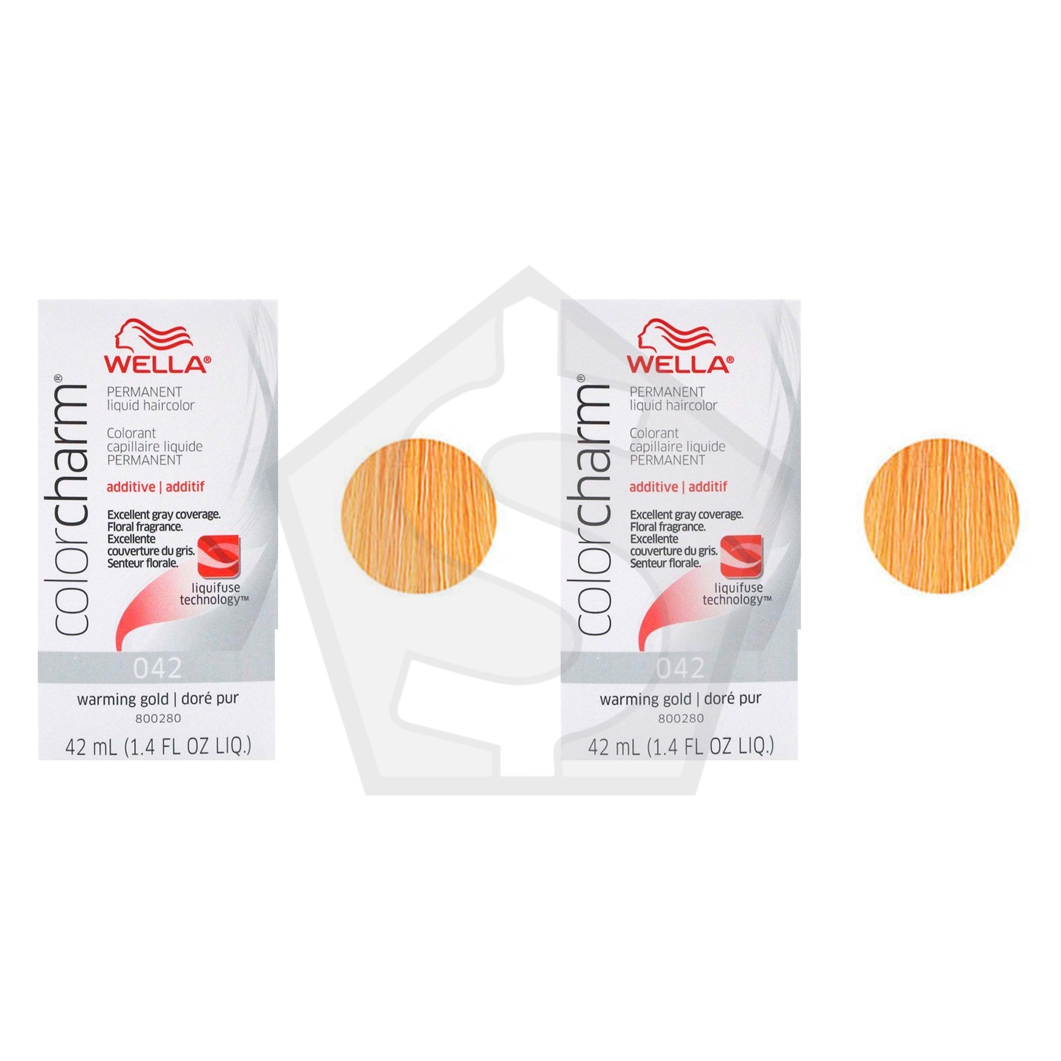 WELLA Color Charm Permanent Liquid Hair color (1.42oz) - 042 Warming Gold - Pack of 2