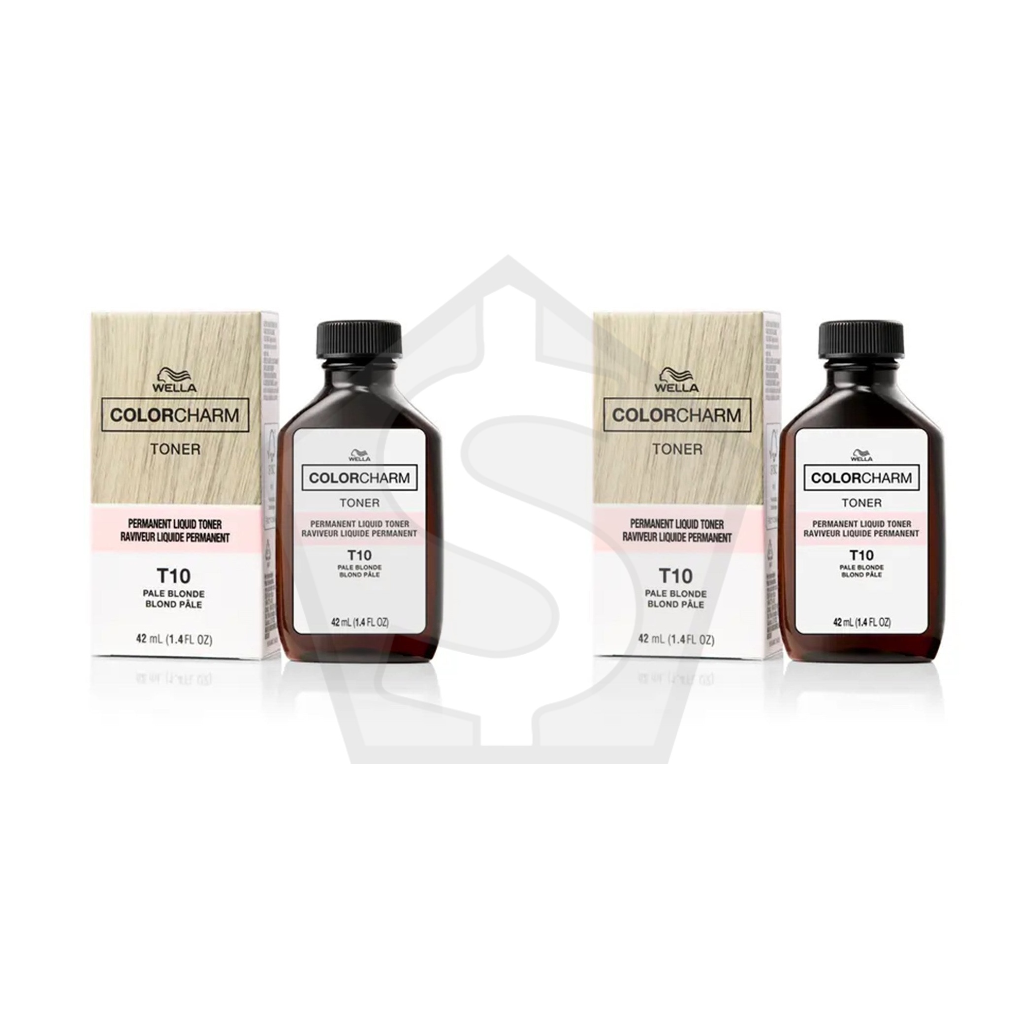 WELLA Color Charm Permanent Liquid Hair color (1.42oz) - T10 Pale Blonde - Pack of 2