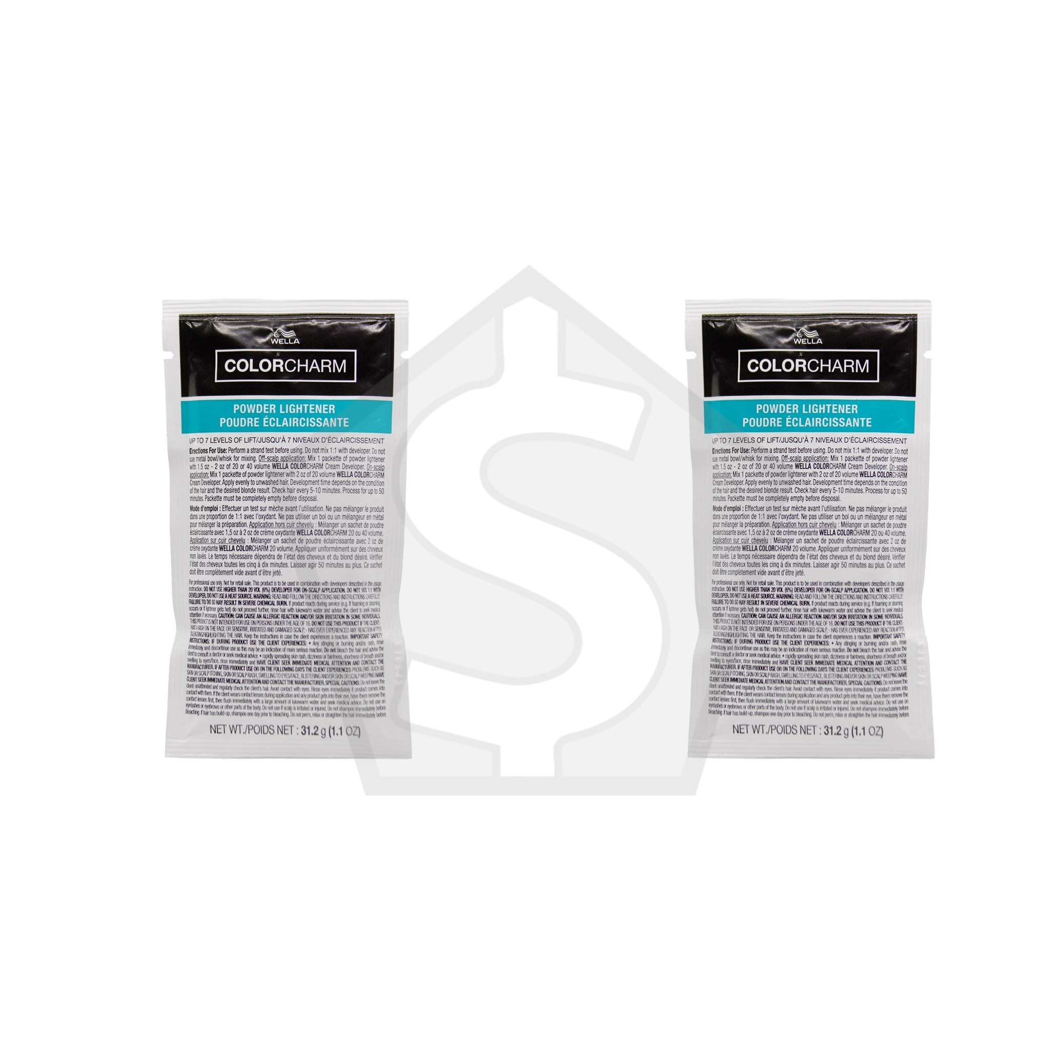 Bundle of 2 - WELLA Color Charm Powder Lightener Packet (1.1oz)