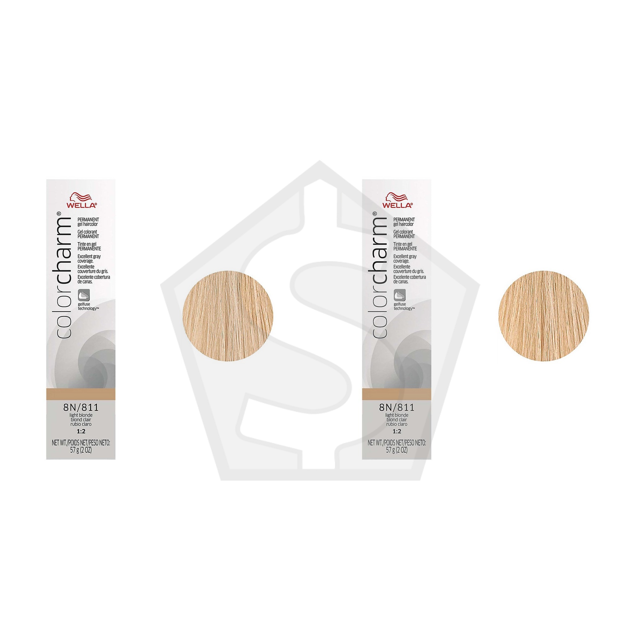 WELLA Color Charm Permanent Hair Color Gel Tube - 8N/811 Light Blonde - Pack of 2