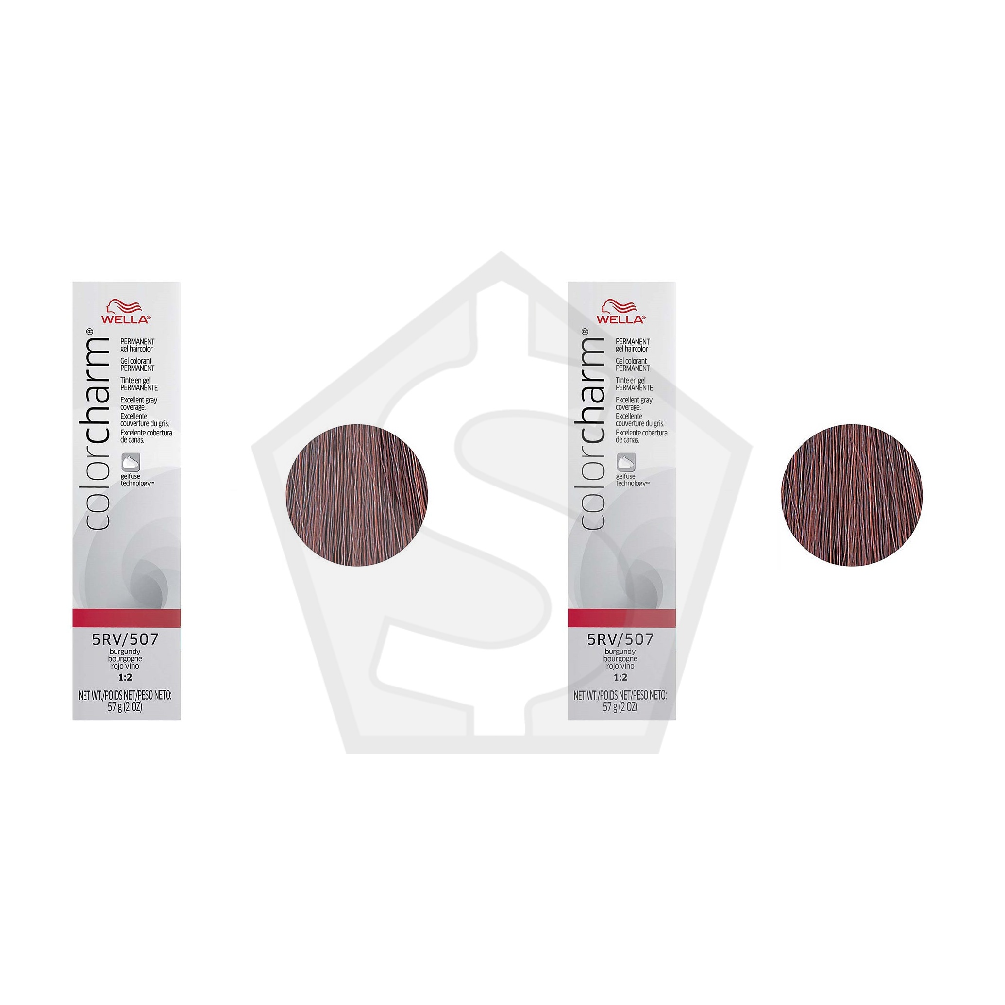 WELLA Color Charm Permanent Hair Color Gel Tube - 5RV/507 Burgundy - Pack of 2