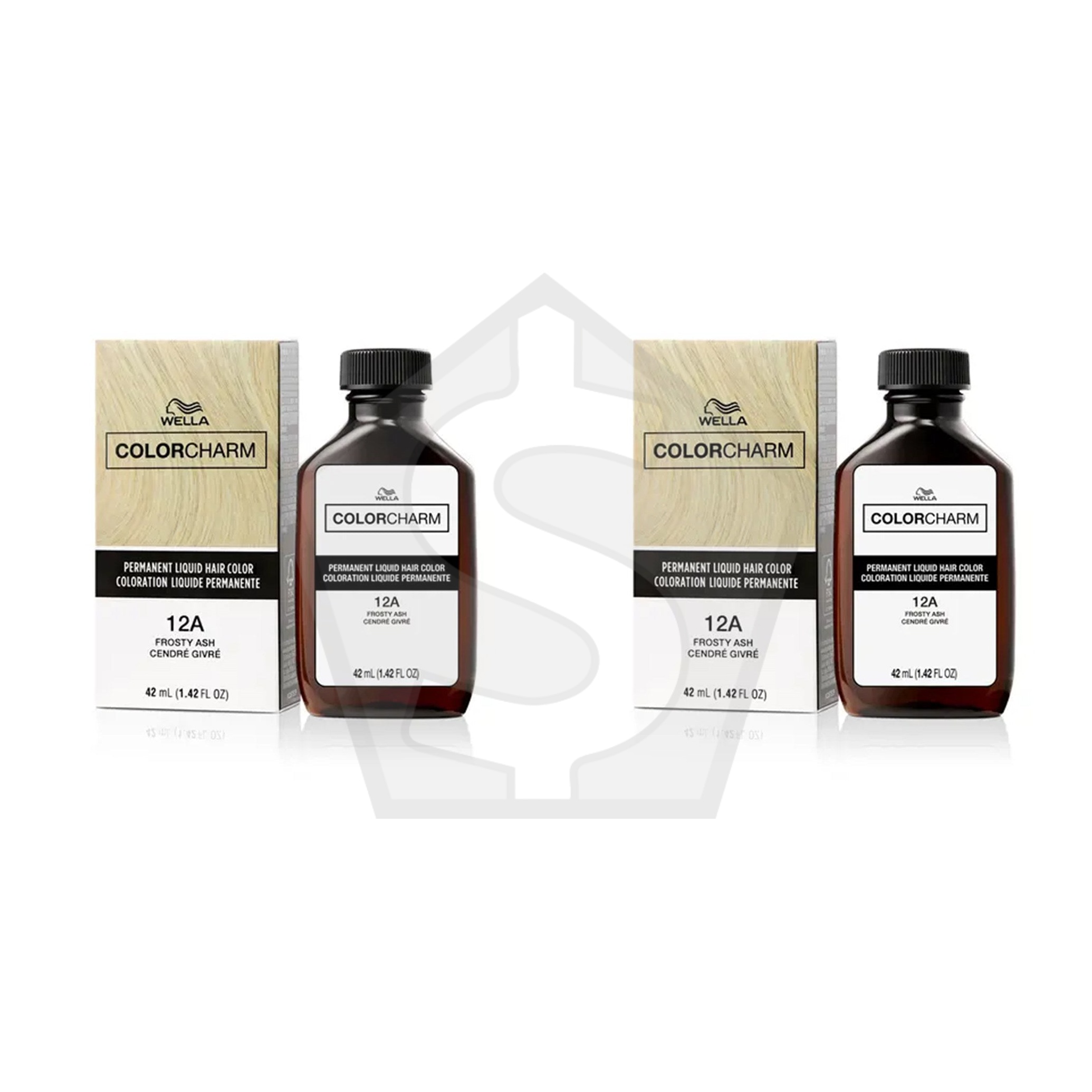 WELLA Color Charm Permanent Liquid Hair color (1.42oz) - 12A/1210 Frosty Ash - Pack of 2