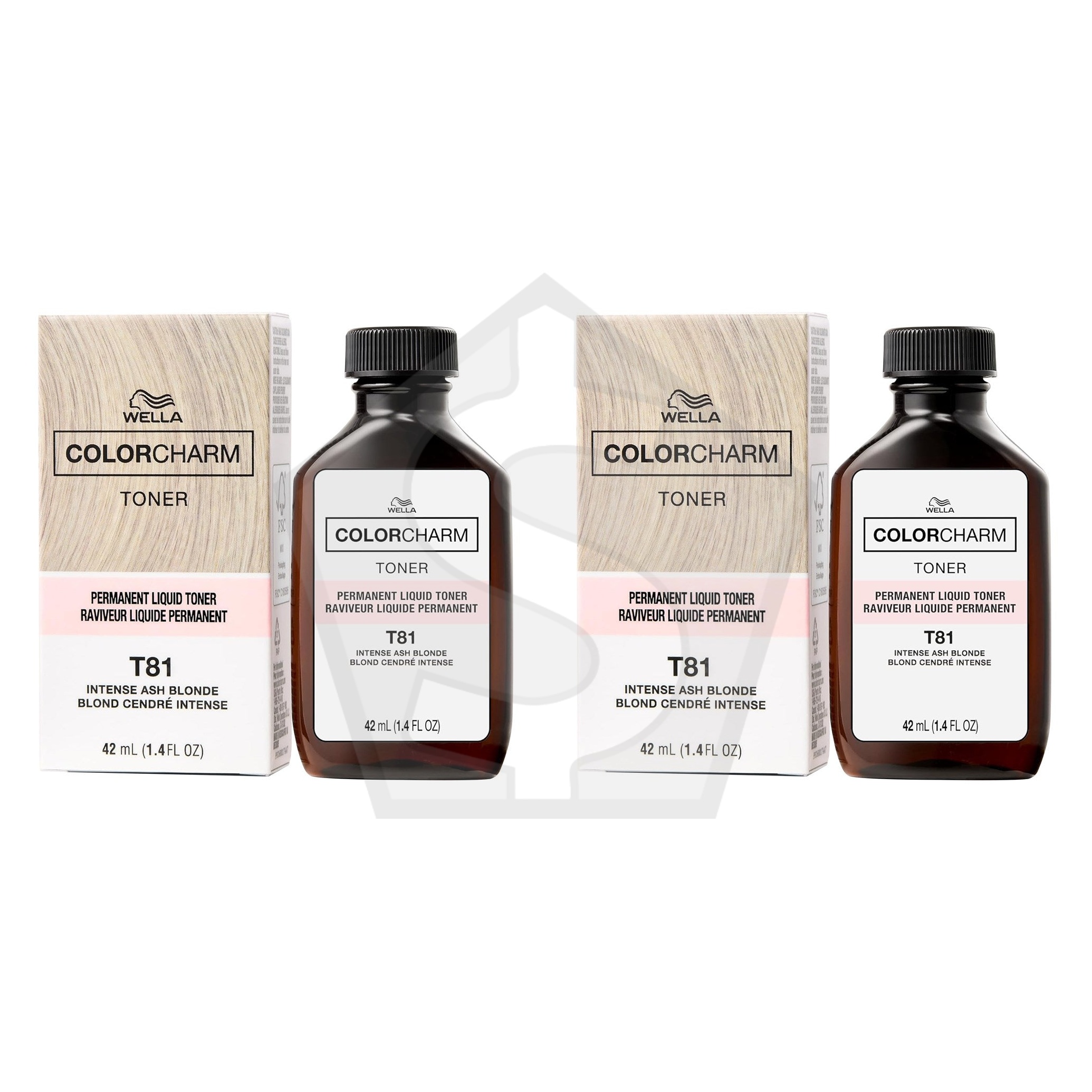 WELLA Color Charm Permanent Liquid Hair color (1.42oz) - Toner T81 - Pack of 2