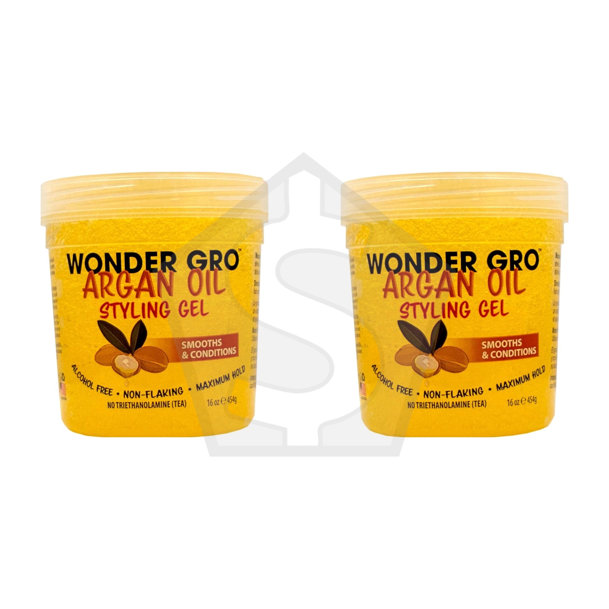 WONDER GRO Hair Styling Gel (16oz) - Argan Oil - Pack of 2