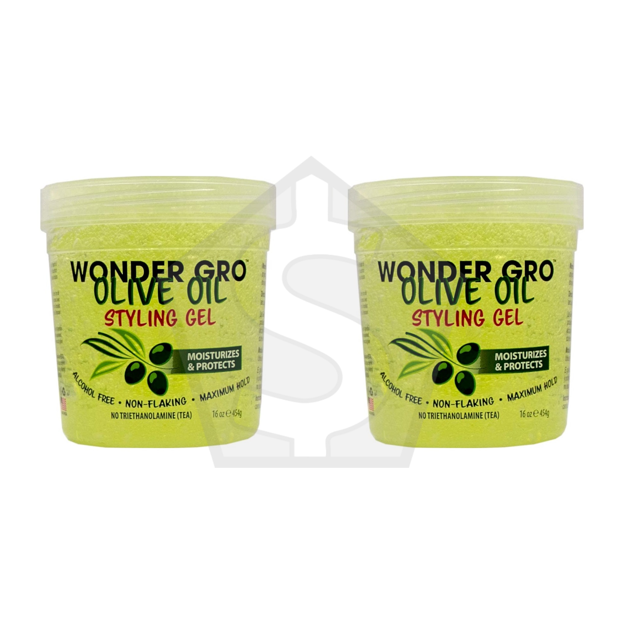 WONDER GRO Hair Styling Gel (16oz) - Olive Oil - Pack of 2