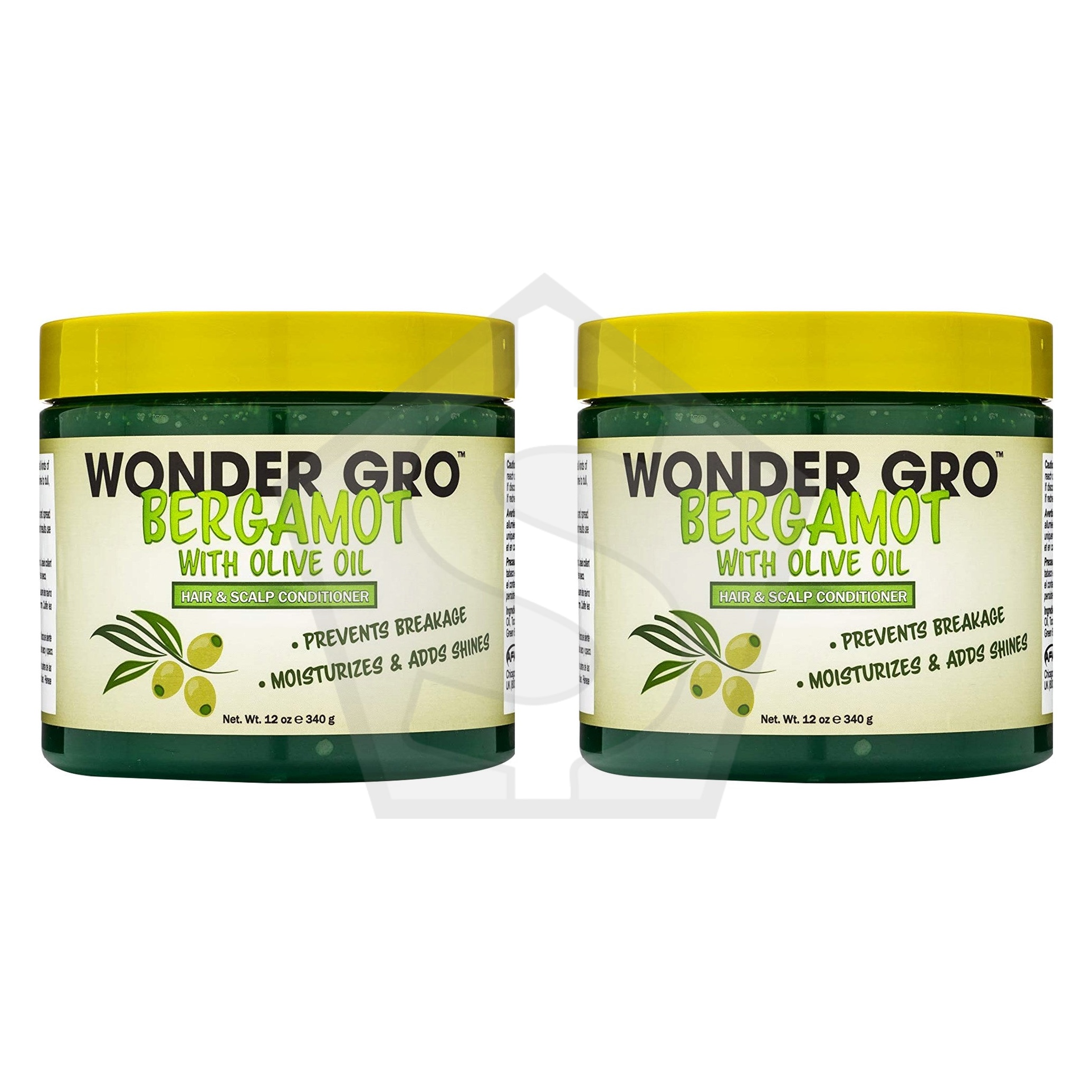 WONDER GRO Hair & Scalp Conditioner (12oz) - Bergamot with Olive Oil - Pack of 2