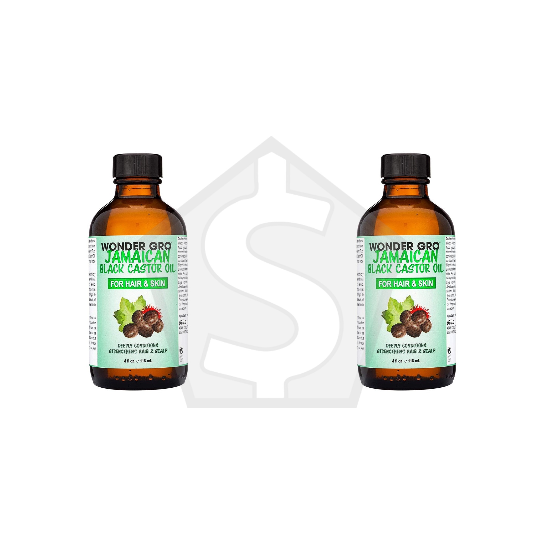 Bundle of 2 - WONDER GRO Hair & Skin Oil (4oz) - Jamaican Black Castor Oil