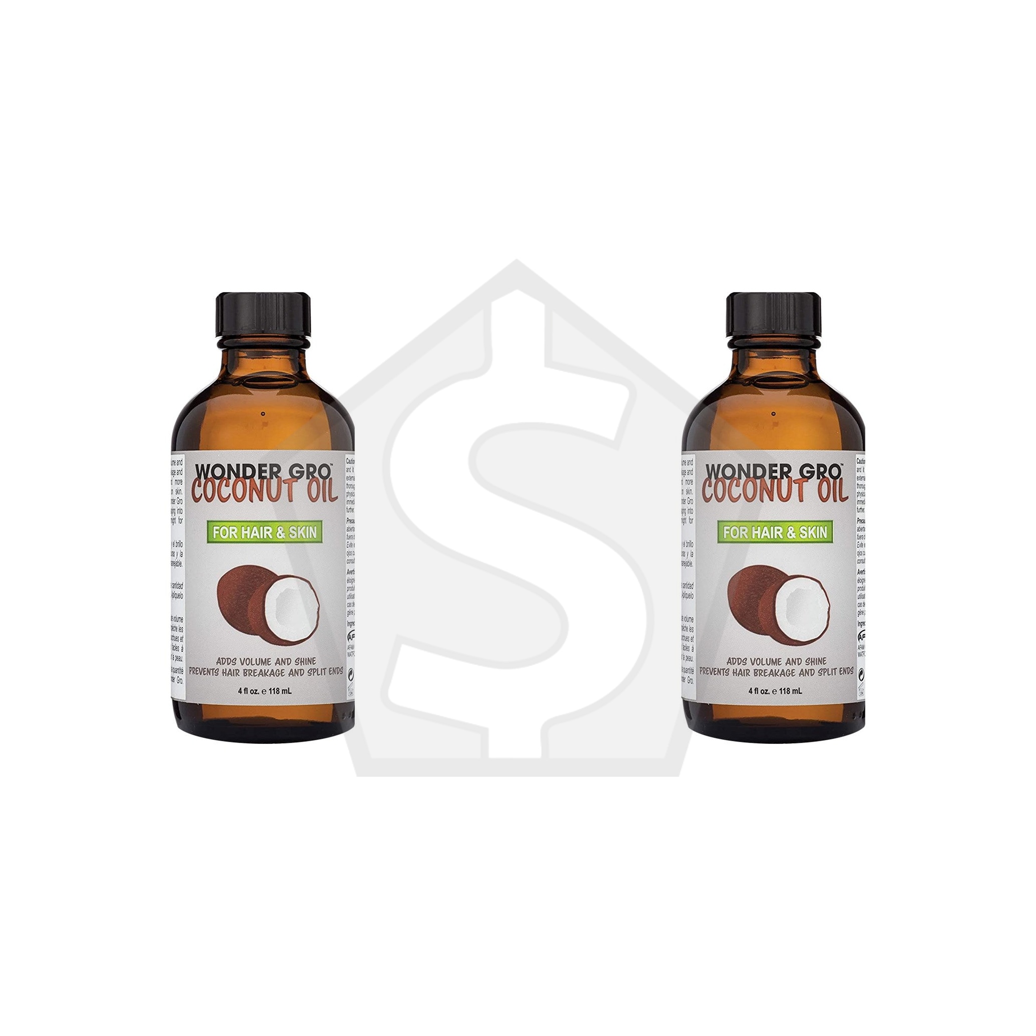 WONDER GRO Hair & Skin Oil (4oz) - Coconut Oil - Pack of 2