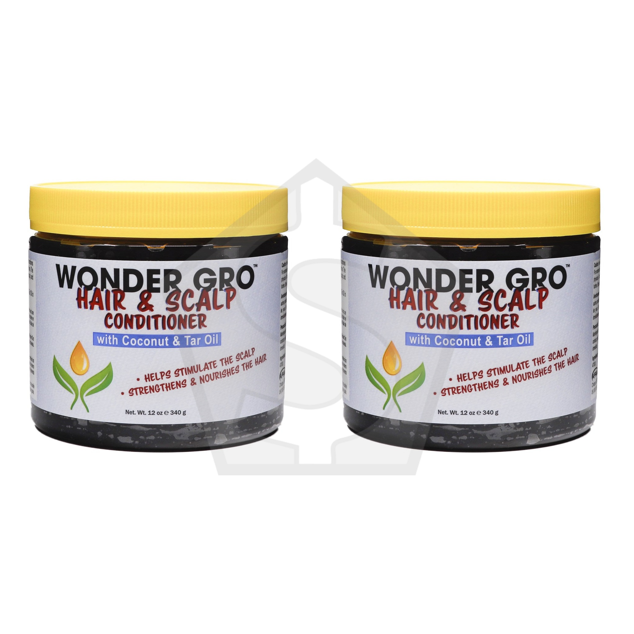 WONDER GRO Hair & Scalp Conditioner with Coconut & Tar Oil (12oz) - Pack of 2