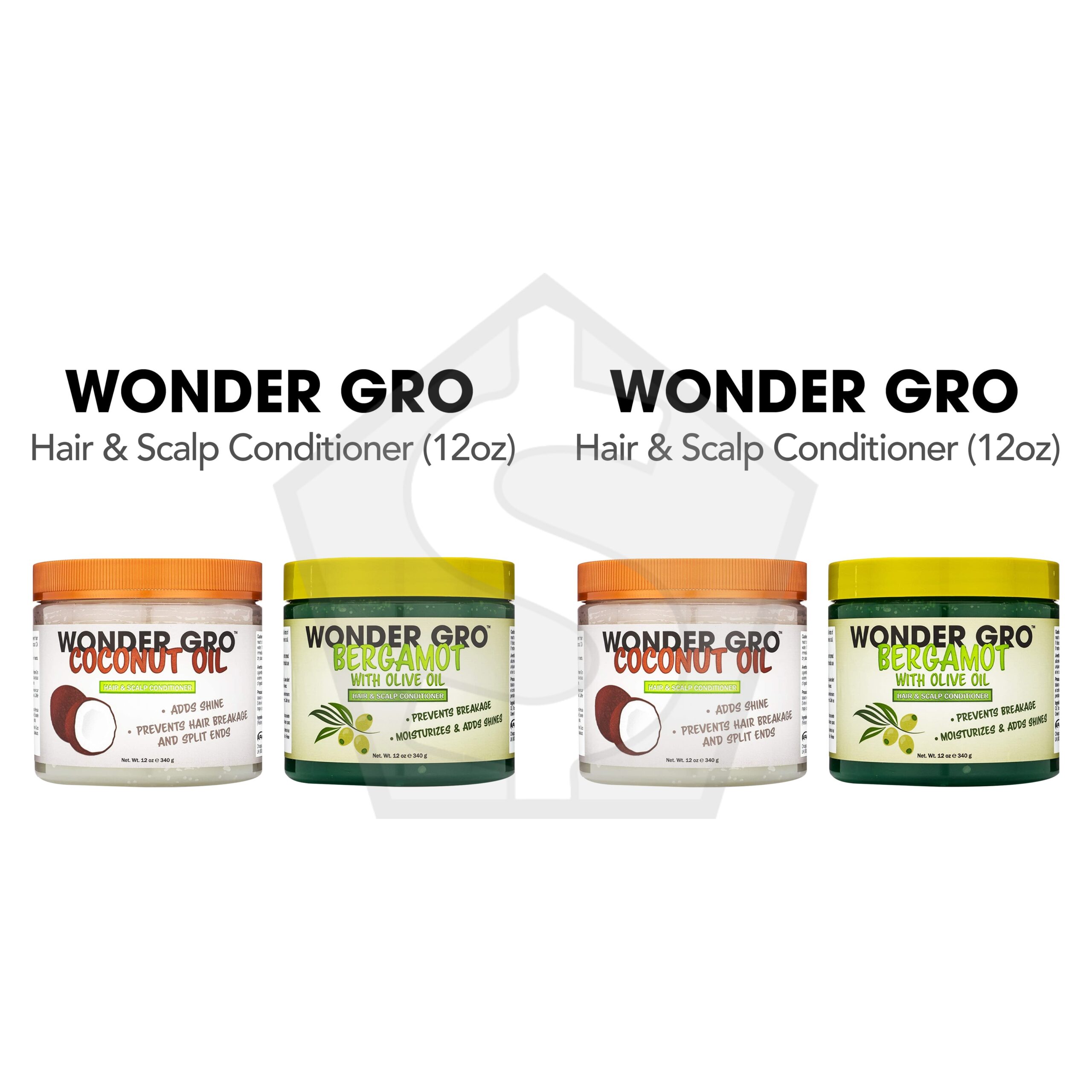 WONDER GRO Hair & Scalp Conditioner (12oz) - Argan Oil - Pack of 2