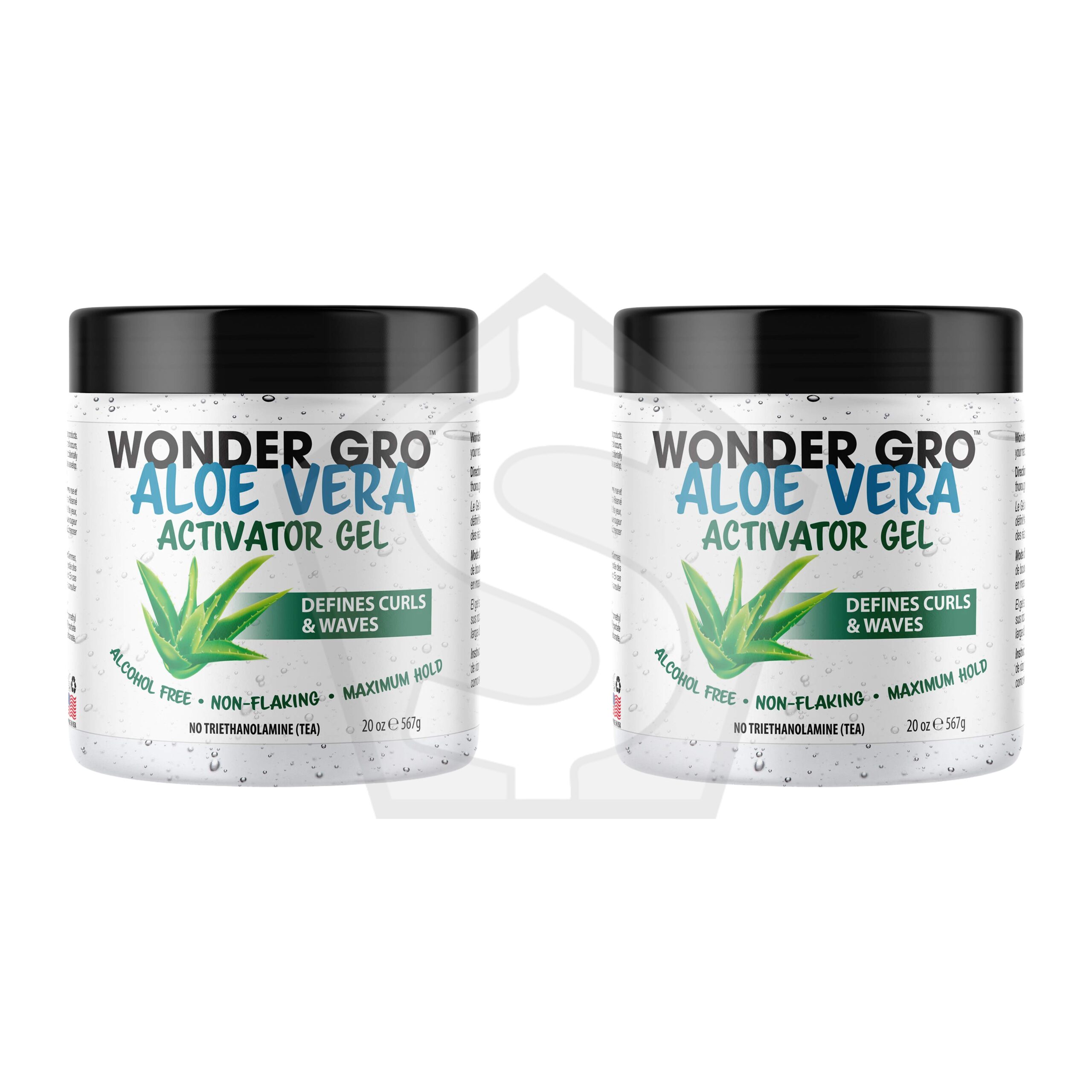 WONDER GRO Aloe Vera Activator Gel for Curls (20oz) - Pack of 2